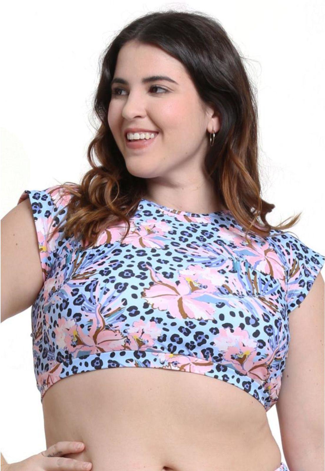 Bikini estilo crop top estampado celeste-0