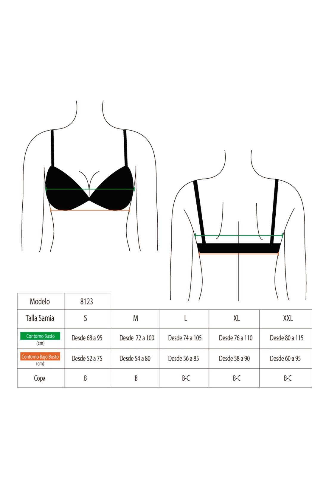 Bikini sostén con barba y relleno estampado azul-1