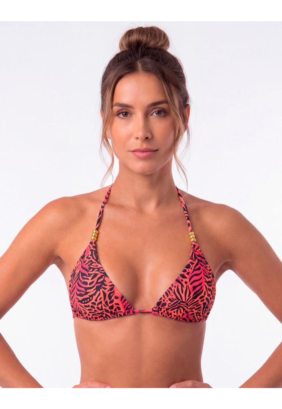 Bikini estilo triángulo clásico estampado negro-0