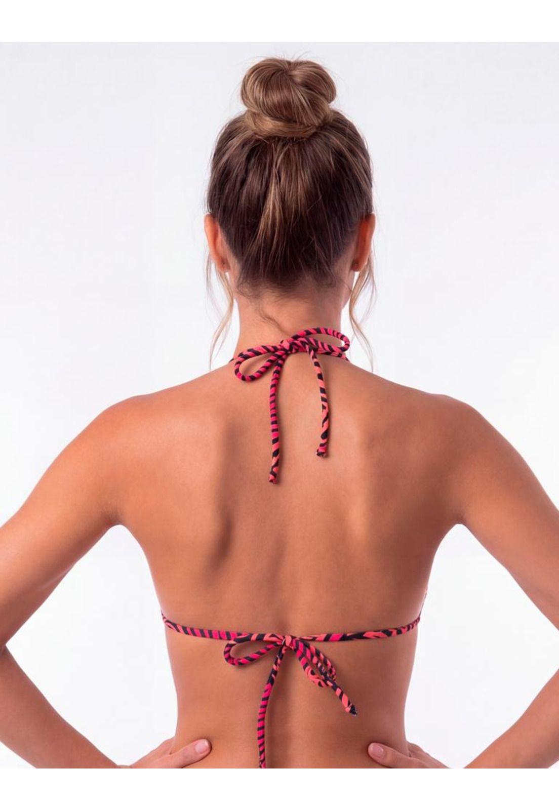 Bikini estilo triángulo clásico estampado negro-1