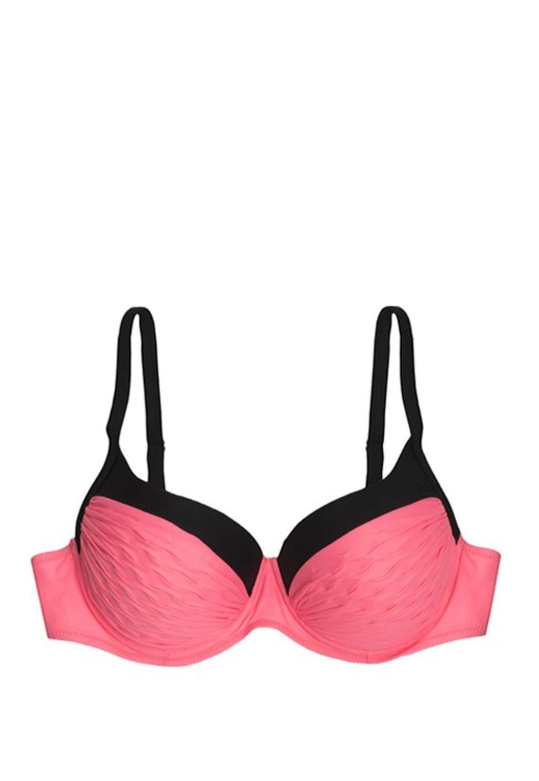 Bikini estilo sostén copa C-D color rosado-0