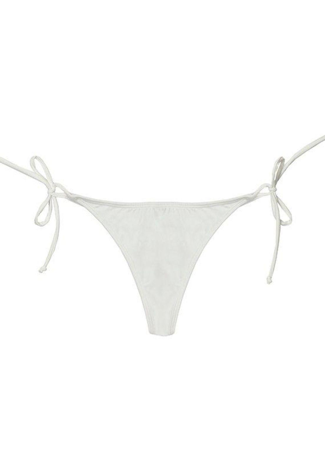 Bikini calzón colaless con amarras blanco-2