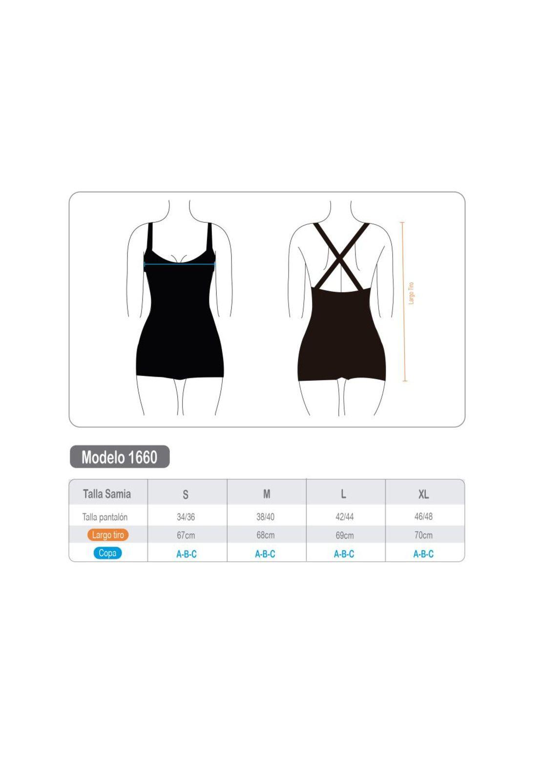 Traje de baño natación pierna corta bicolor negro-2