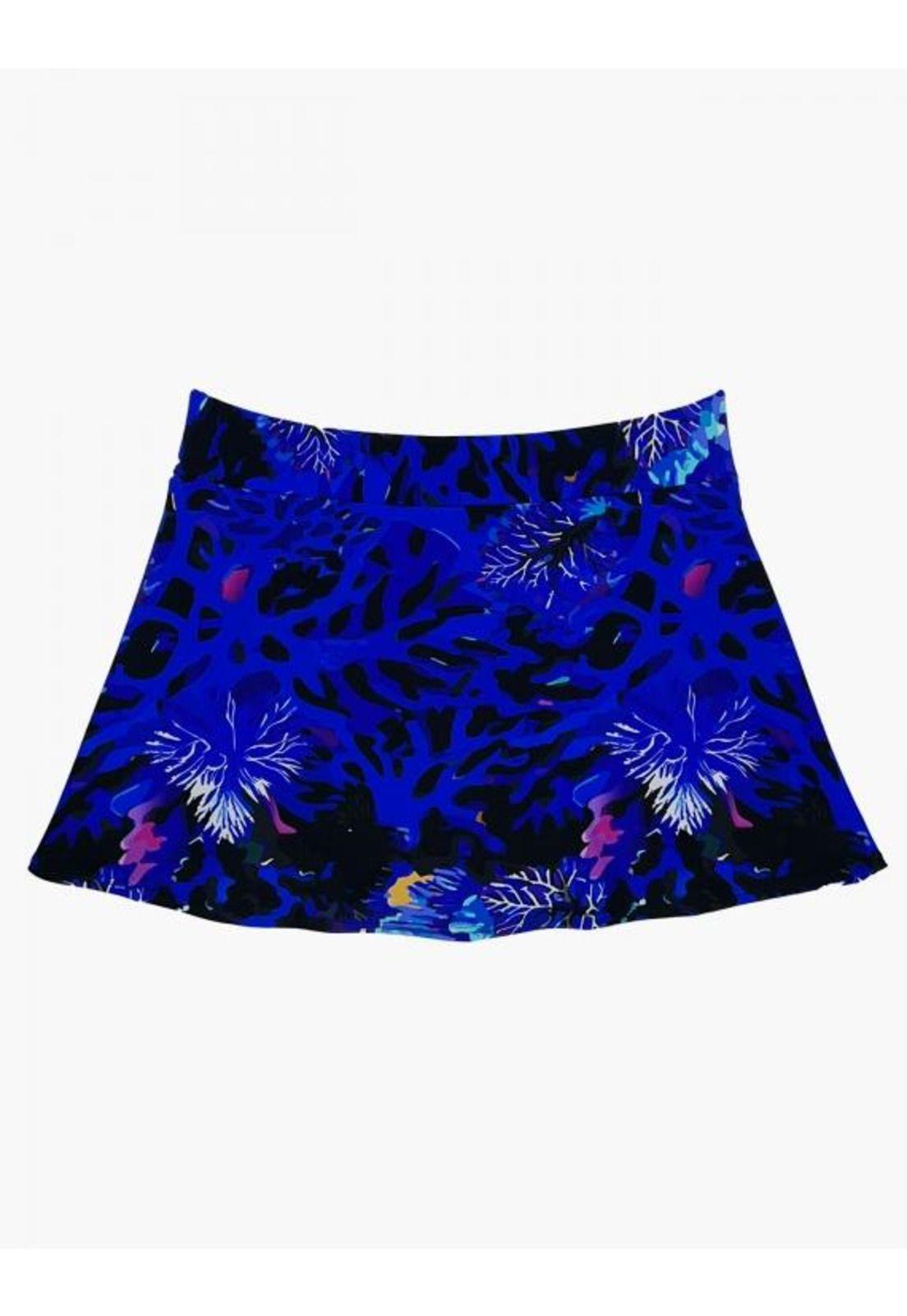 Bikini calzón falda estampado azul-3