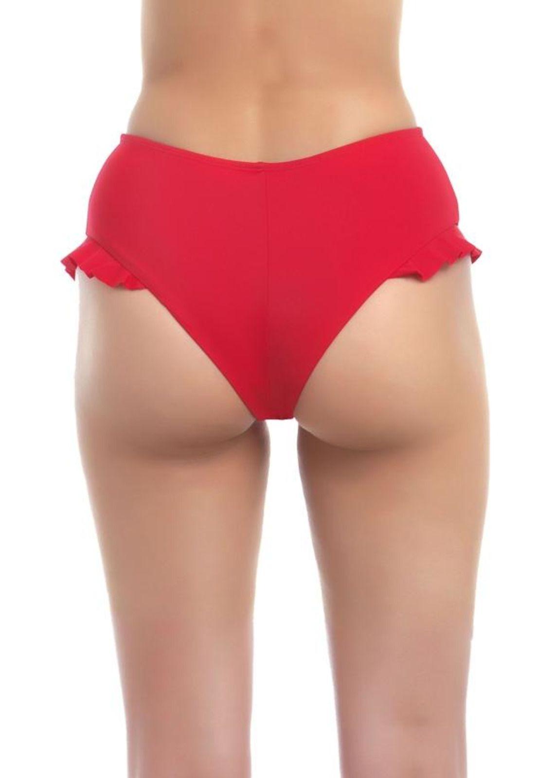 Bikini calzón con vuelos rojo-1
