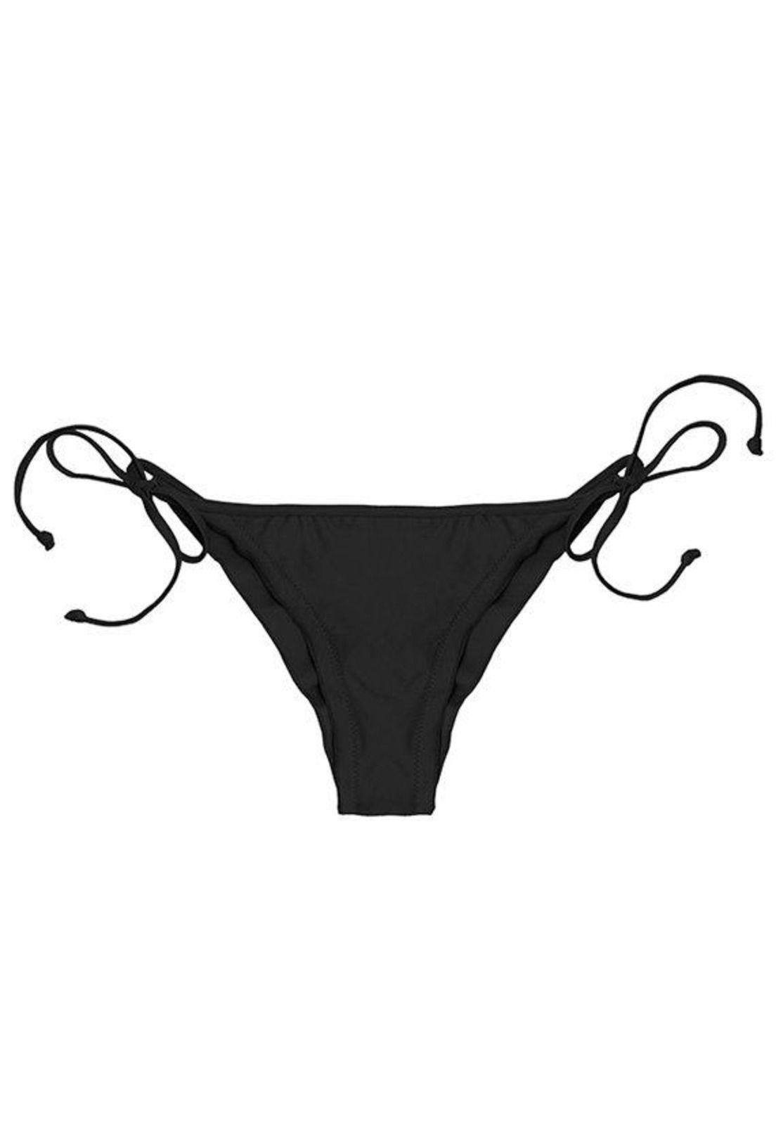 Bikini calzón estilo tanga con amarras negro-0