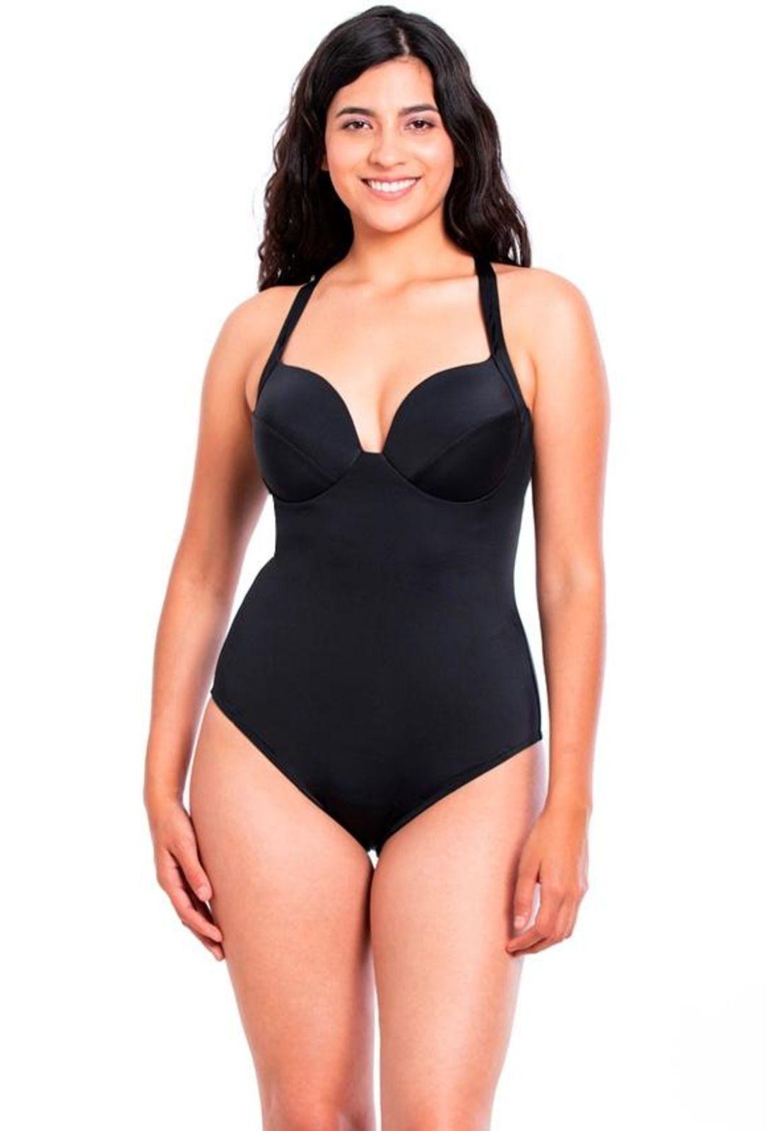 Traje de baño de una pieza negro-0