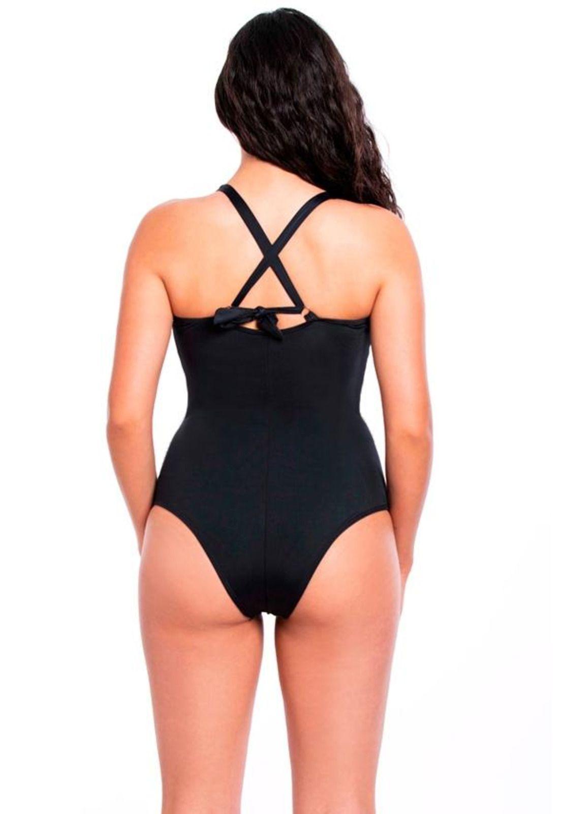 Traje de baño de una pieza negro-1