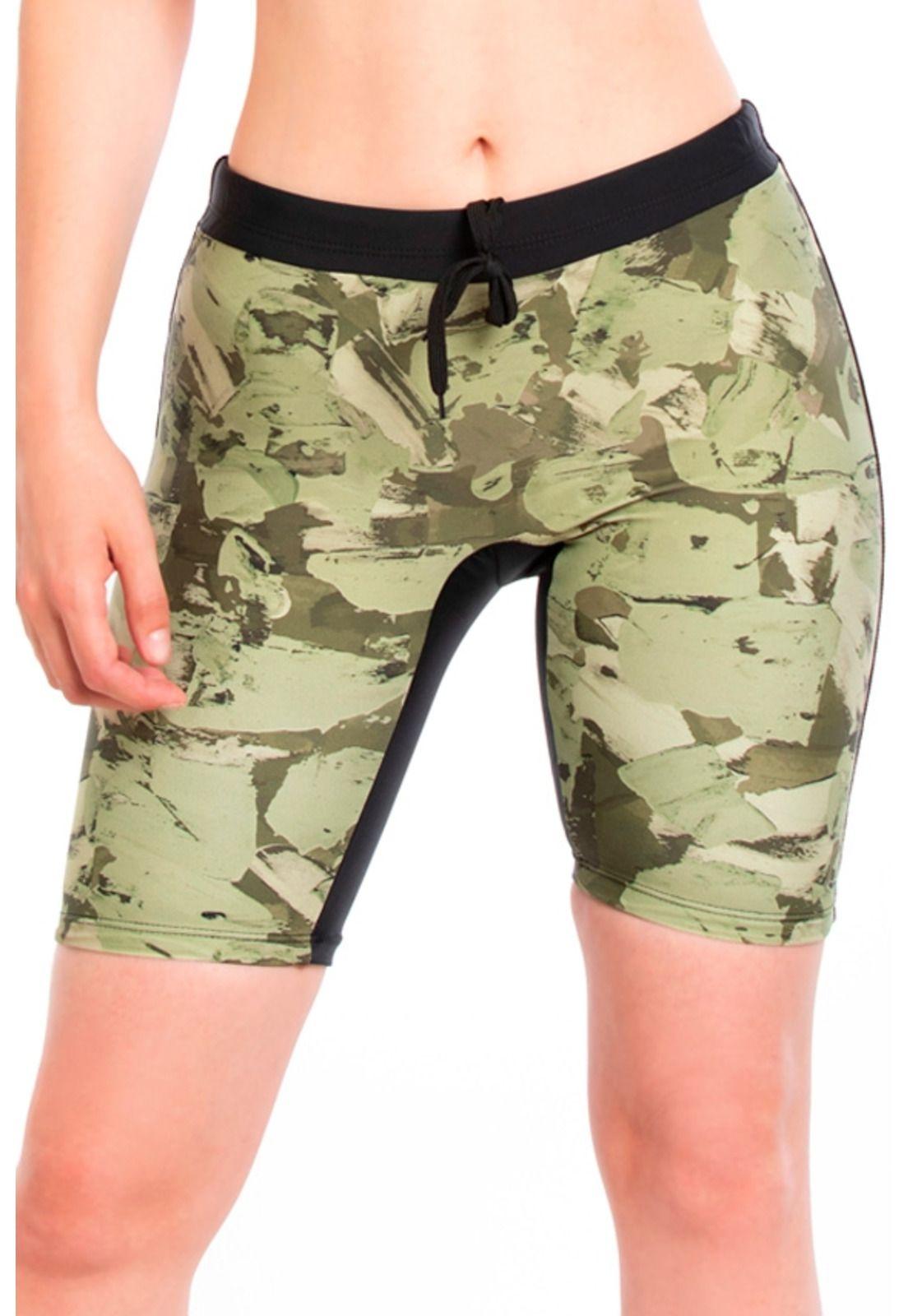 Short deportivo elasticado estampado verde-0