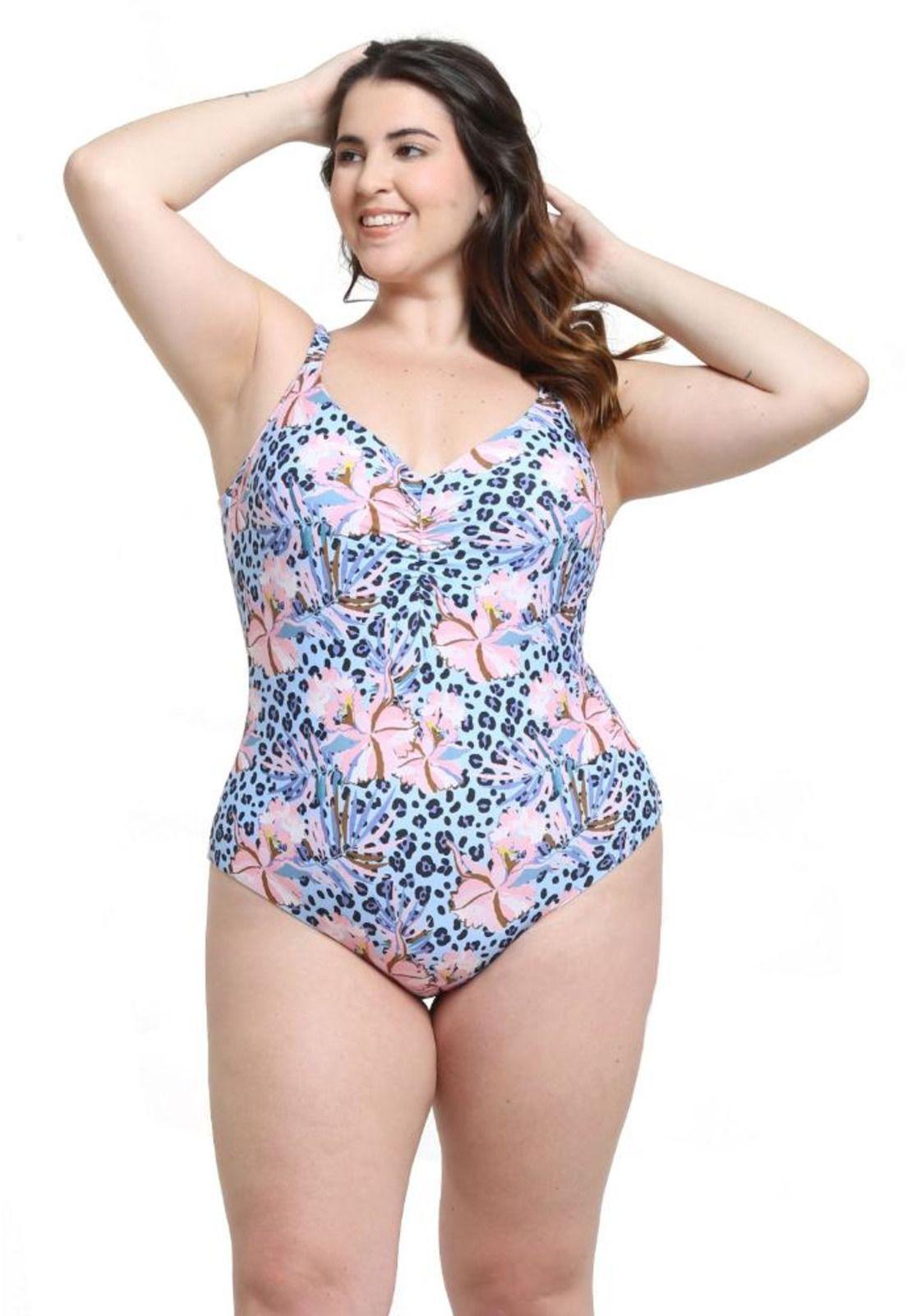 Traje de baño enterito con cheeky celeste-0