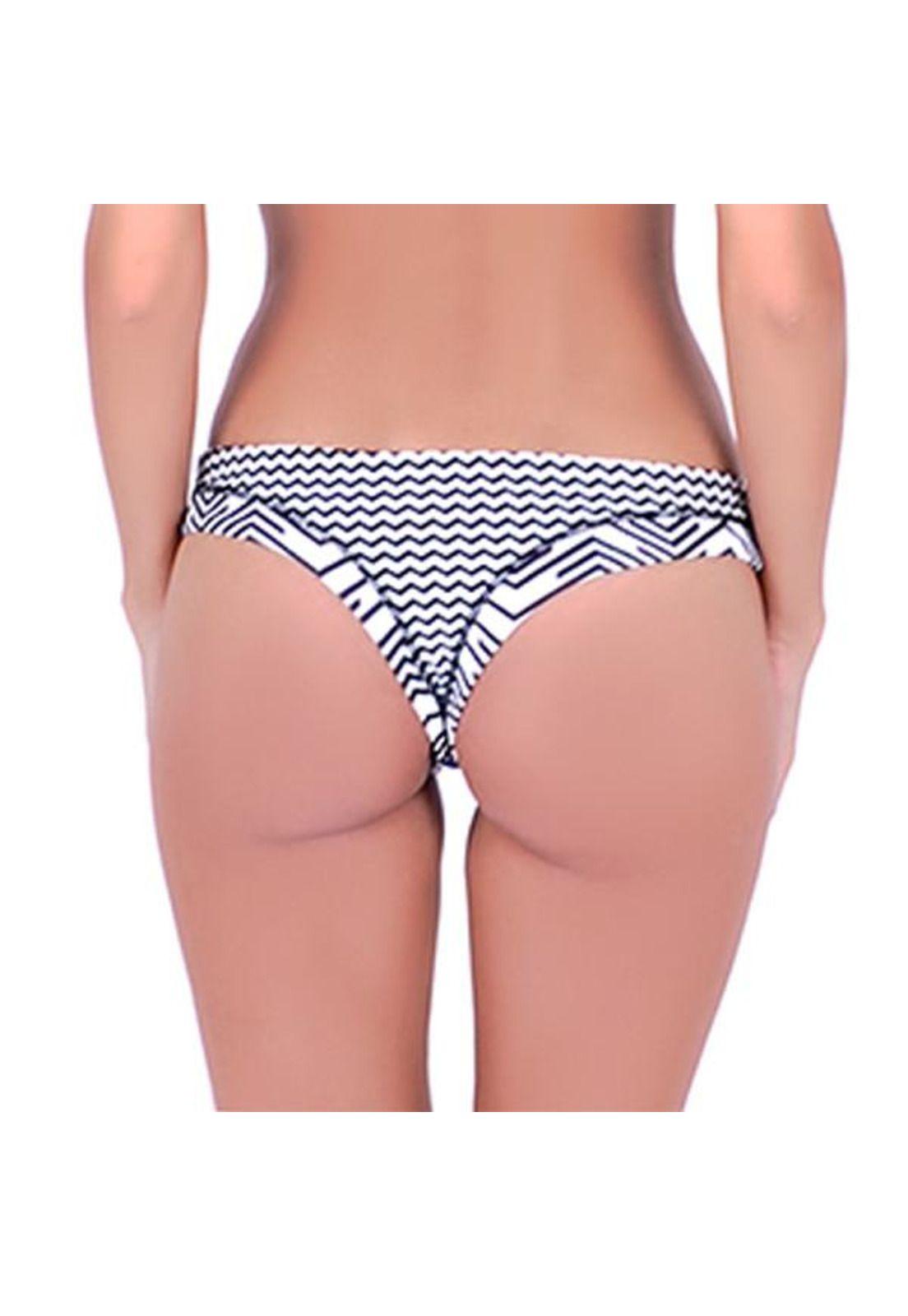 Bikini calzón colales estampado negro-1