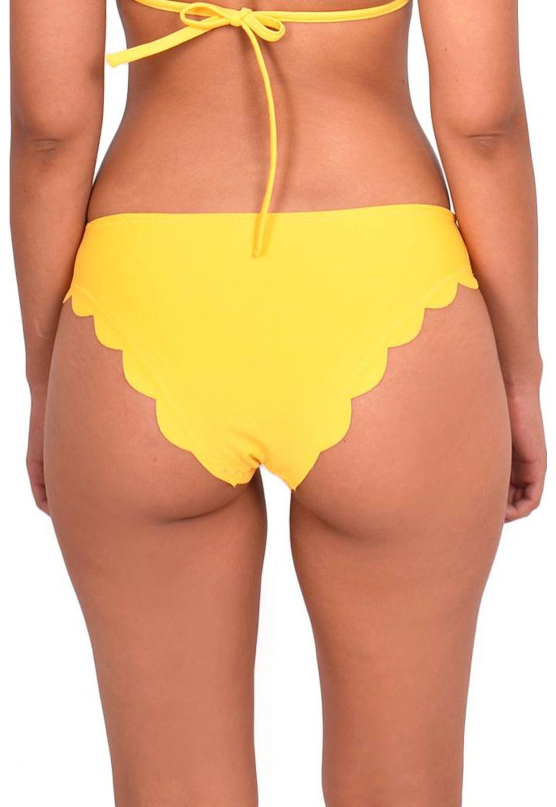 Bikini calzón con vuelos color amarillo-1