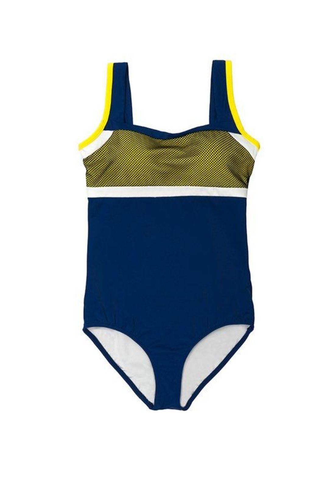 Traje de baño Deportivo copa grande amarillo-2
