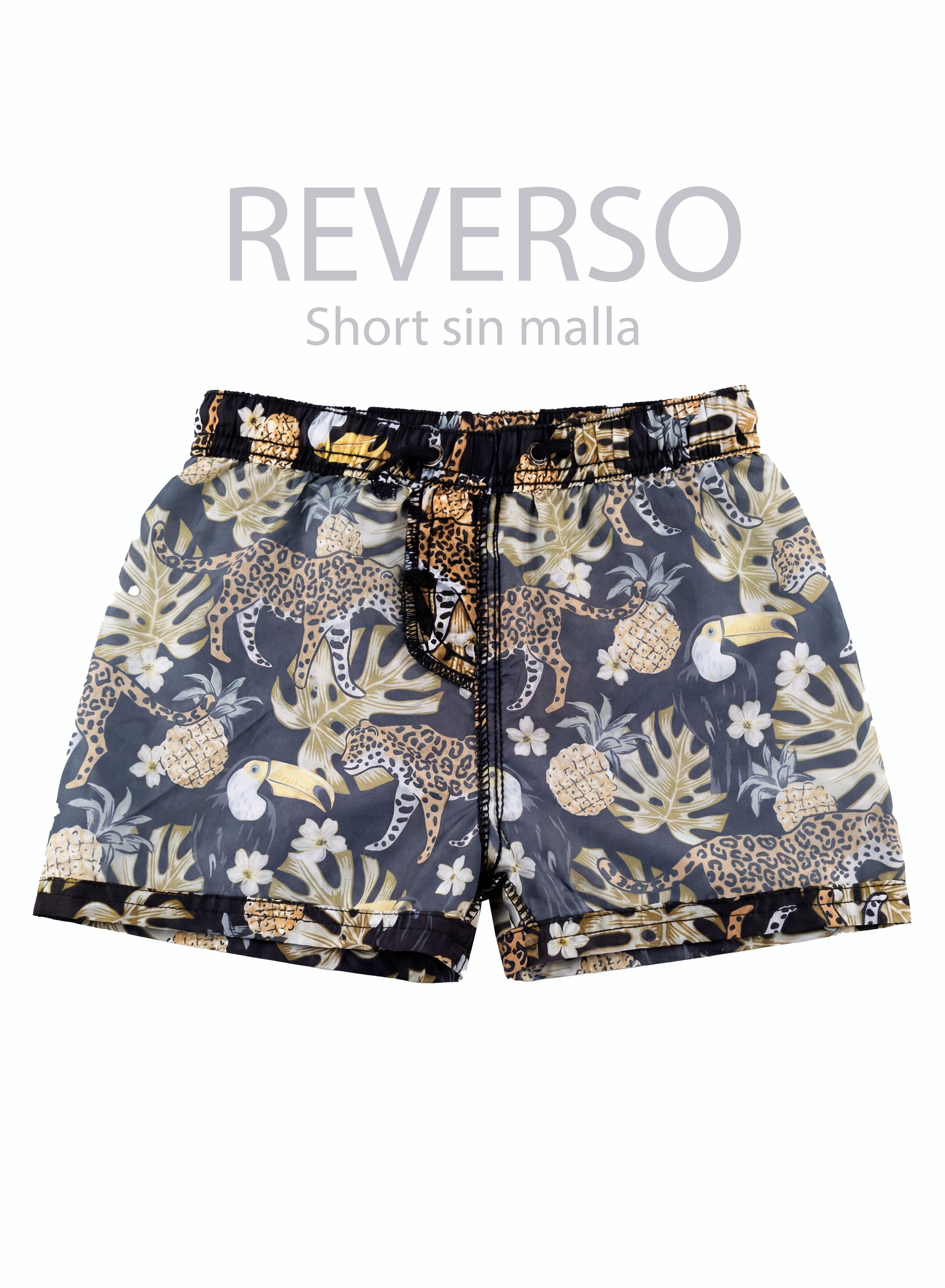 Traje De Baño Estampado Negro Short Niño-4