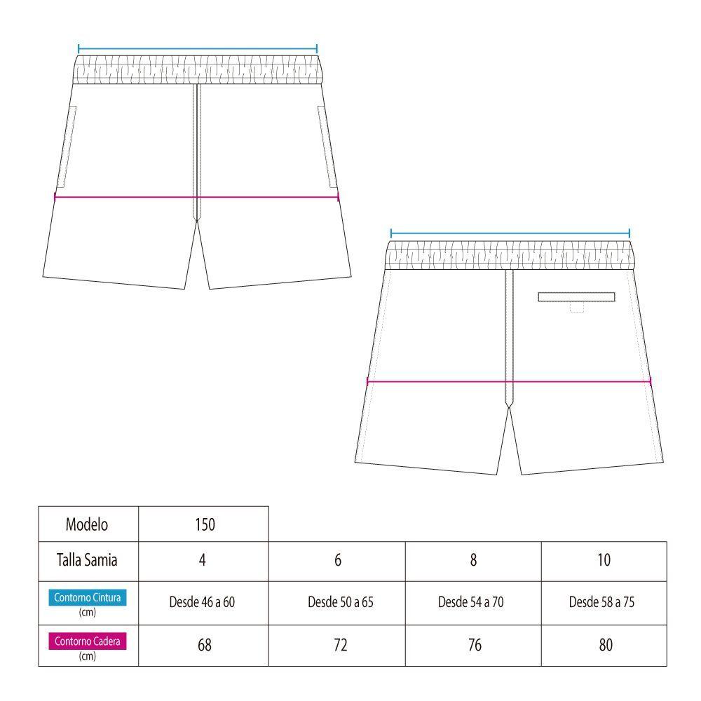 Traje De Baño Estampado Negro Short Niño-5