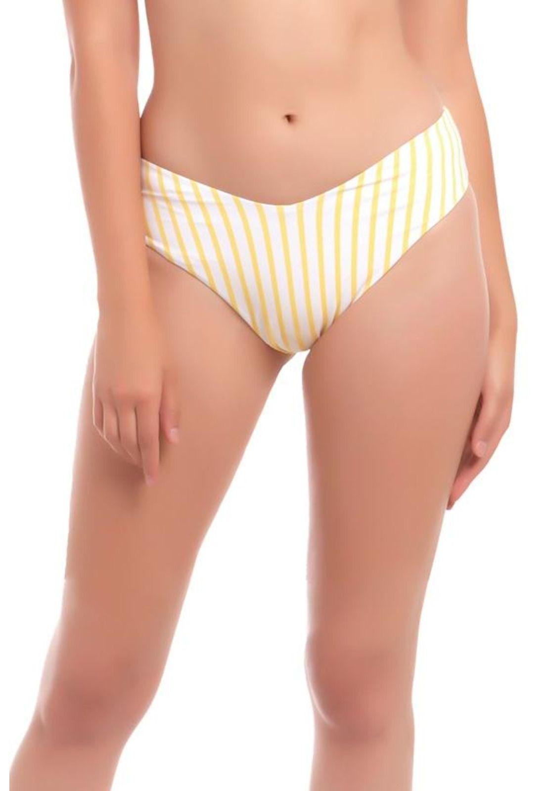 Bikini tanga alto lineas amarillas-0
