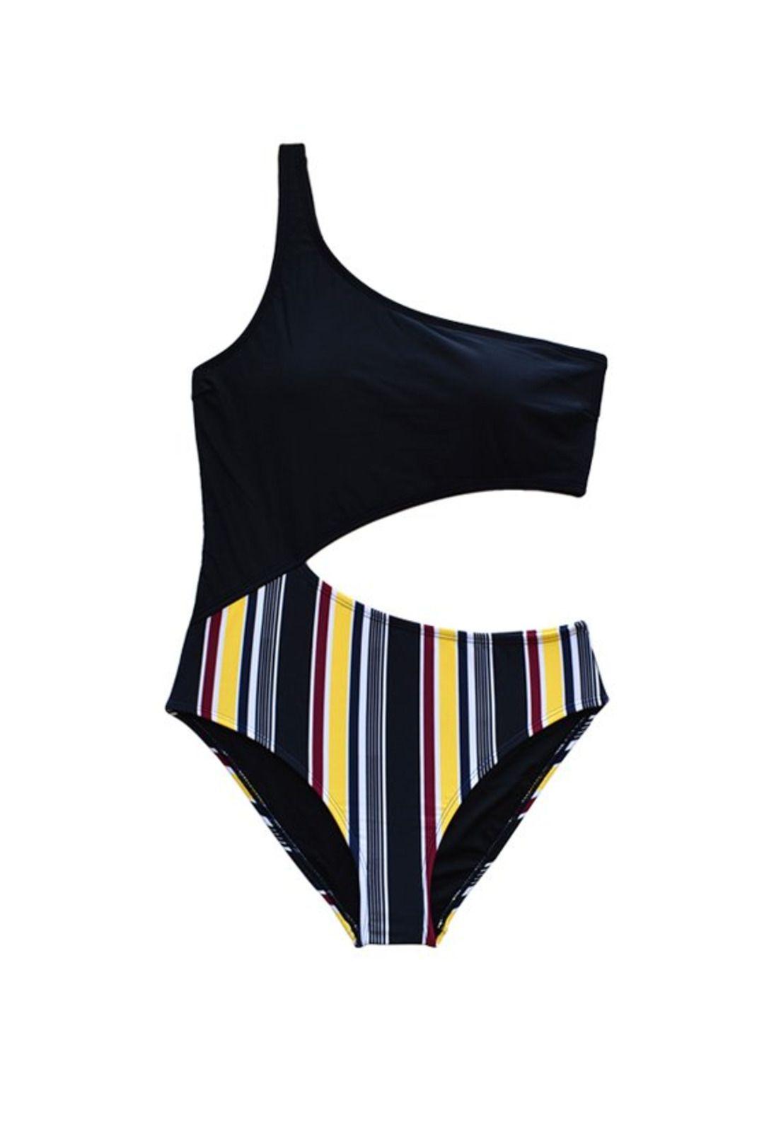 Trikini cruzado estampado negro-2