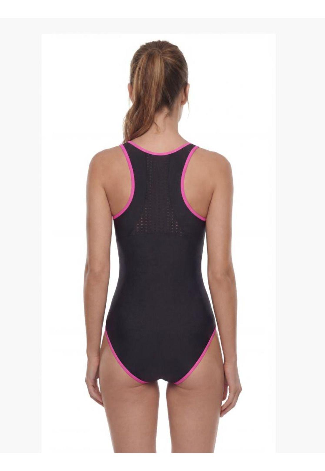 Traje de baño mujer natación con cierre fucsia-1