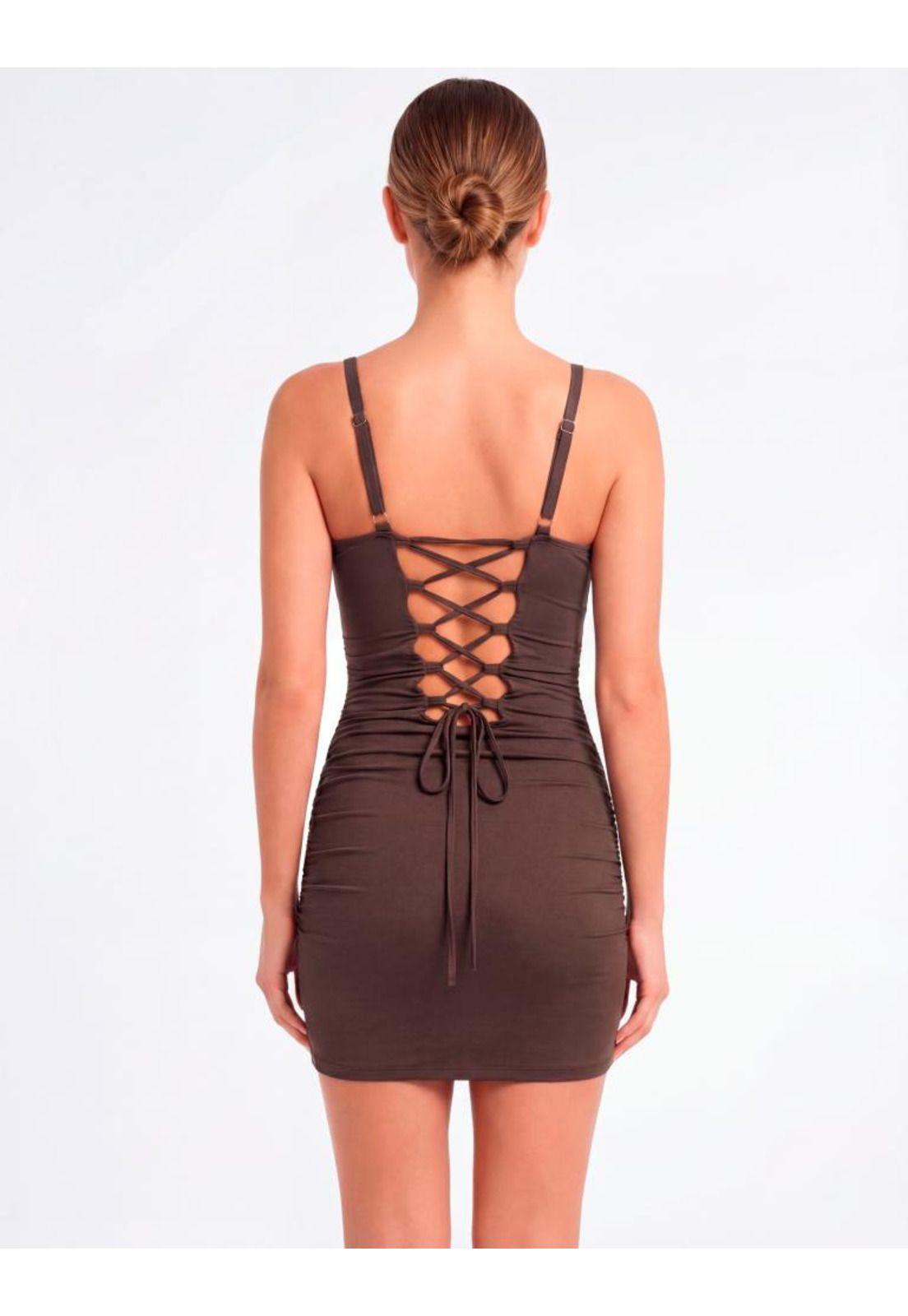 Traje de baño mujer ajustable cafe-1