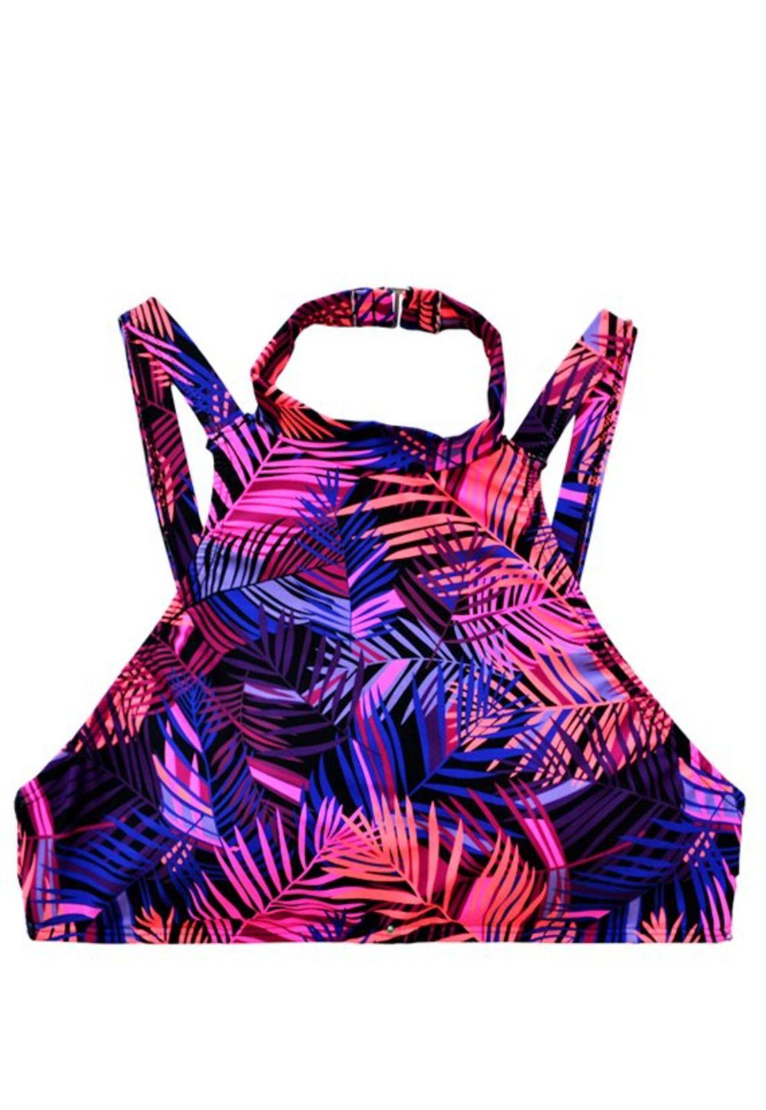 Bikini peto alto estampado morado-0