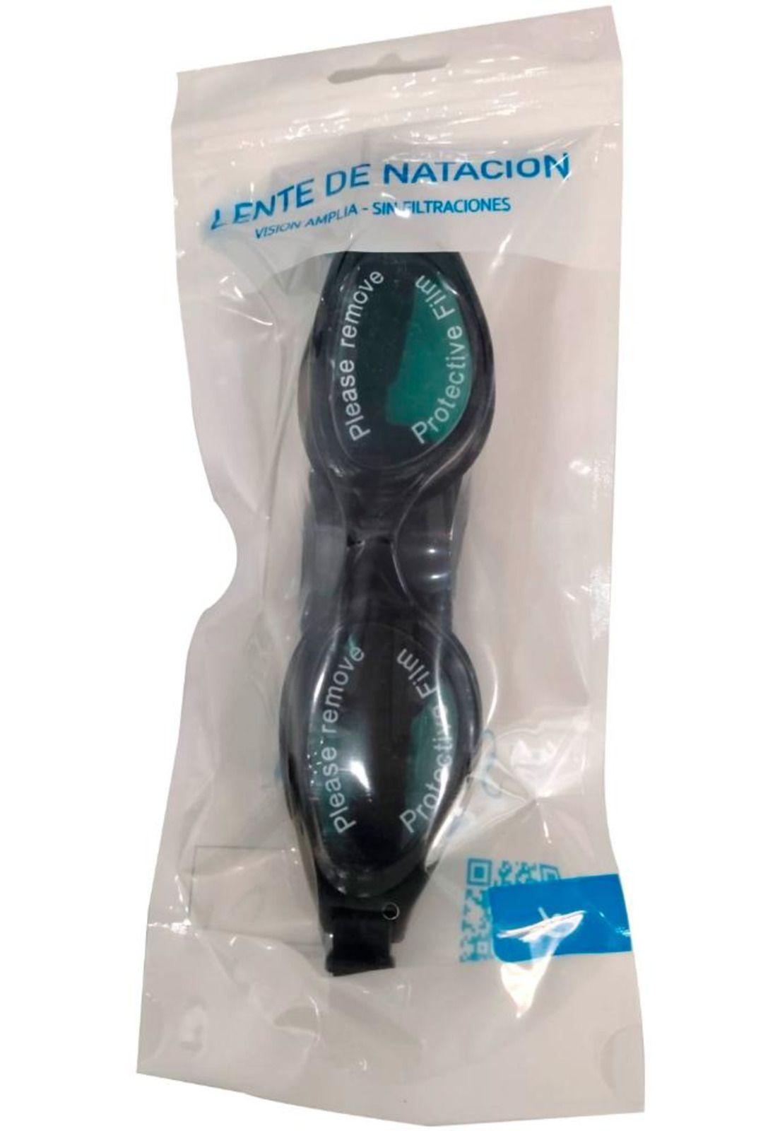 Lente para natación con correa de silicona negro-3