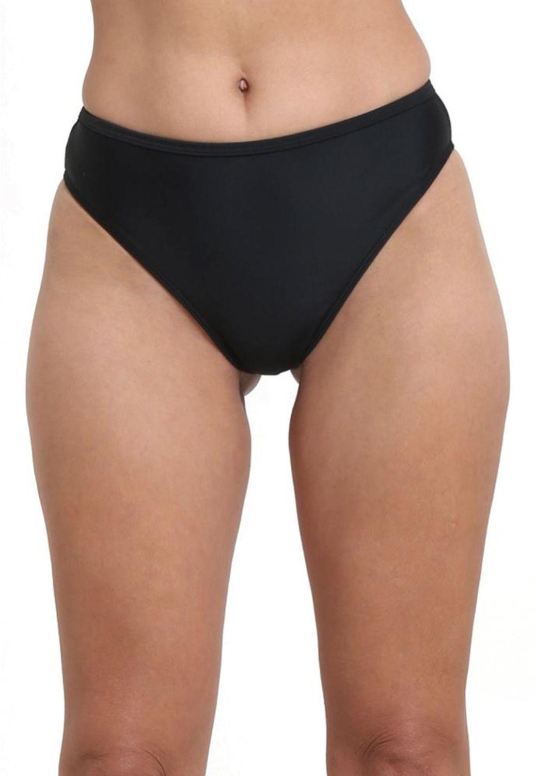Bikini calzón alto con pretina negro-0