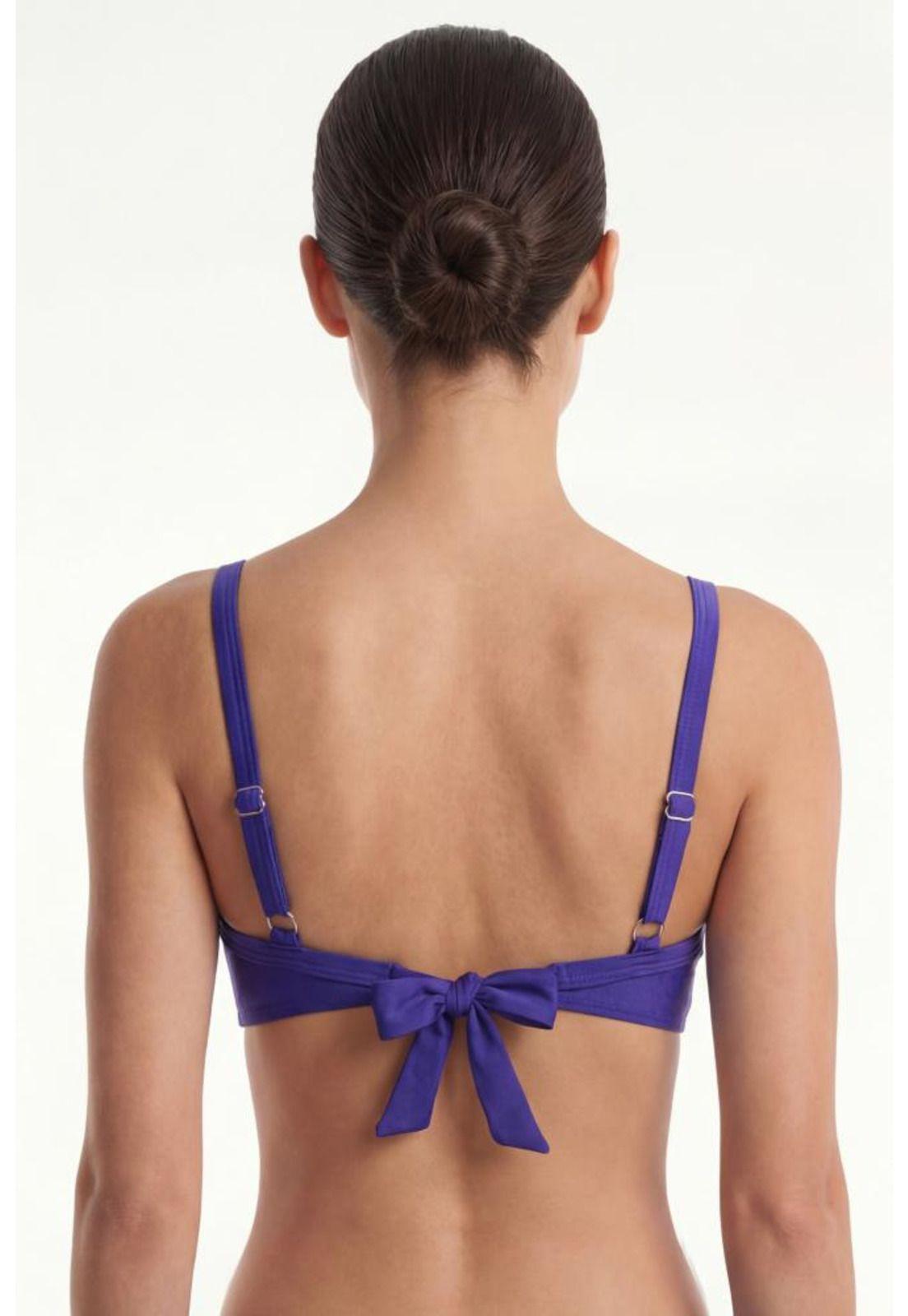 Bikini estilo sostén torcido copa c azul brillante-1
