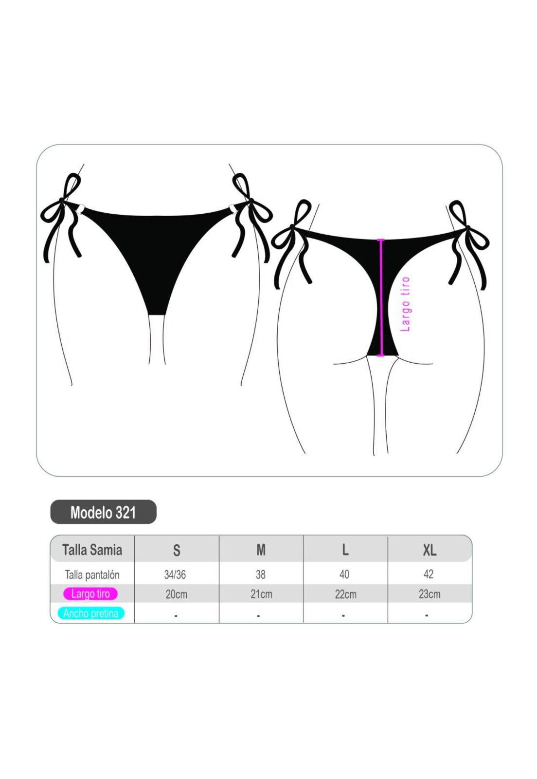 Bikini calzón colaless basico con amarras estampado coral-2