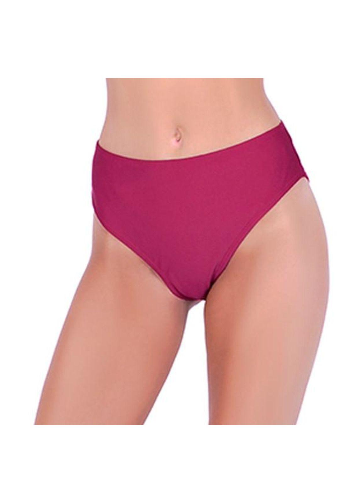 Bikini calzón tiro alto con abertura trasera color morado-0