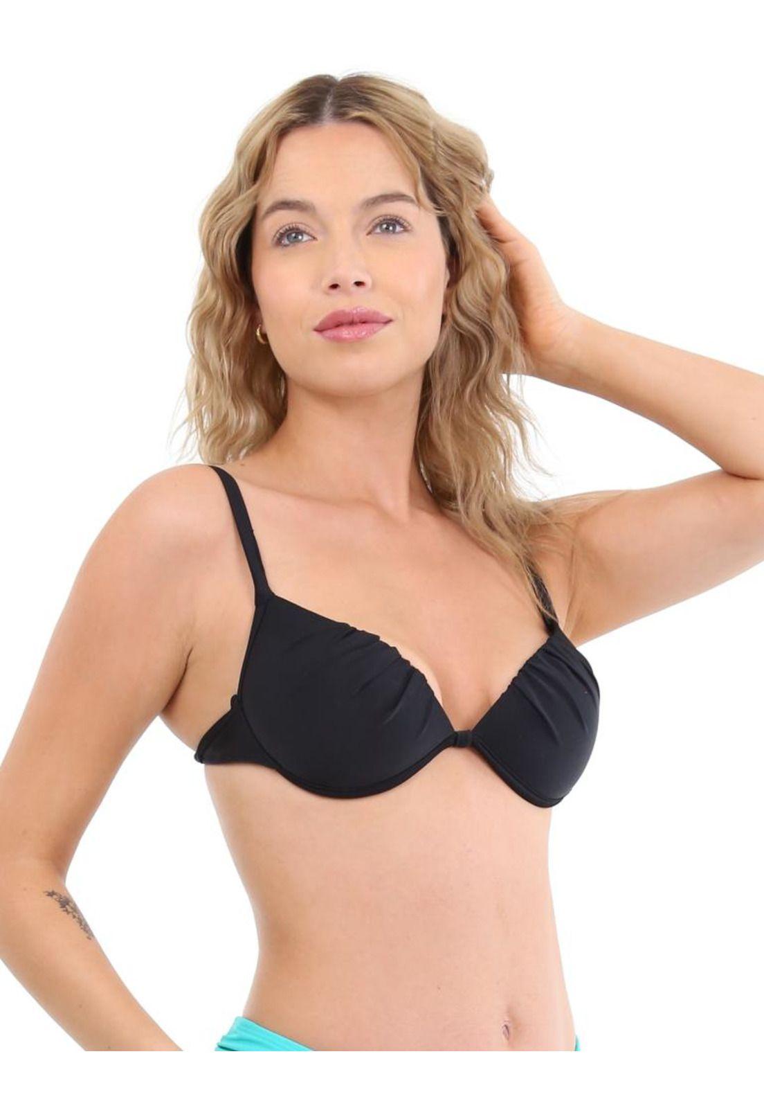 Bikini sostén drapeado negro-0