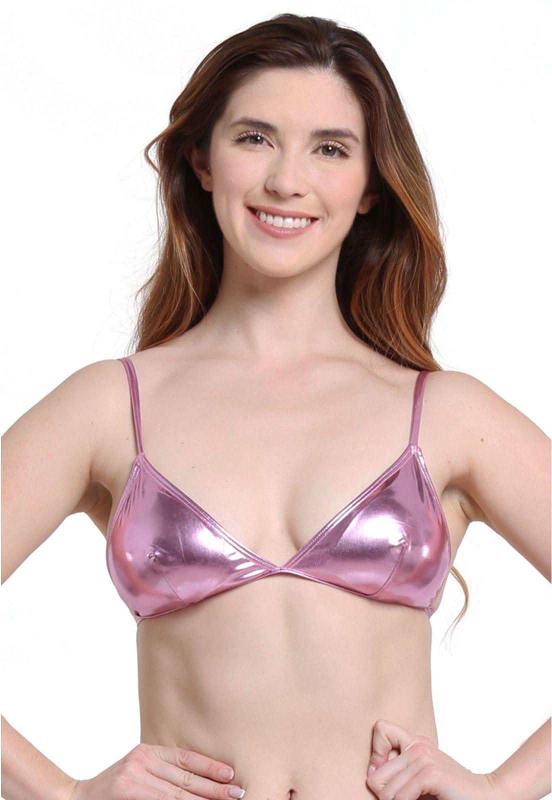 Bikini triangulo tirantes ajustables lila brillante-0