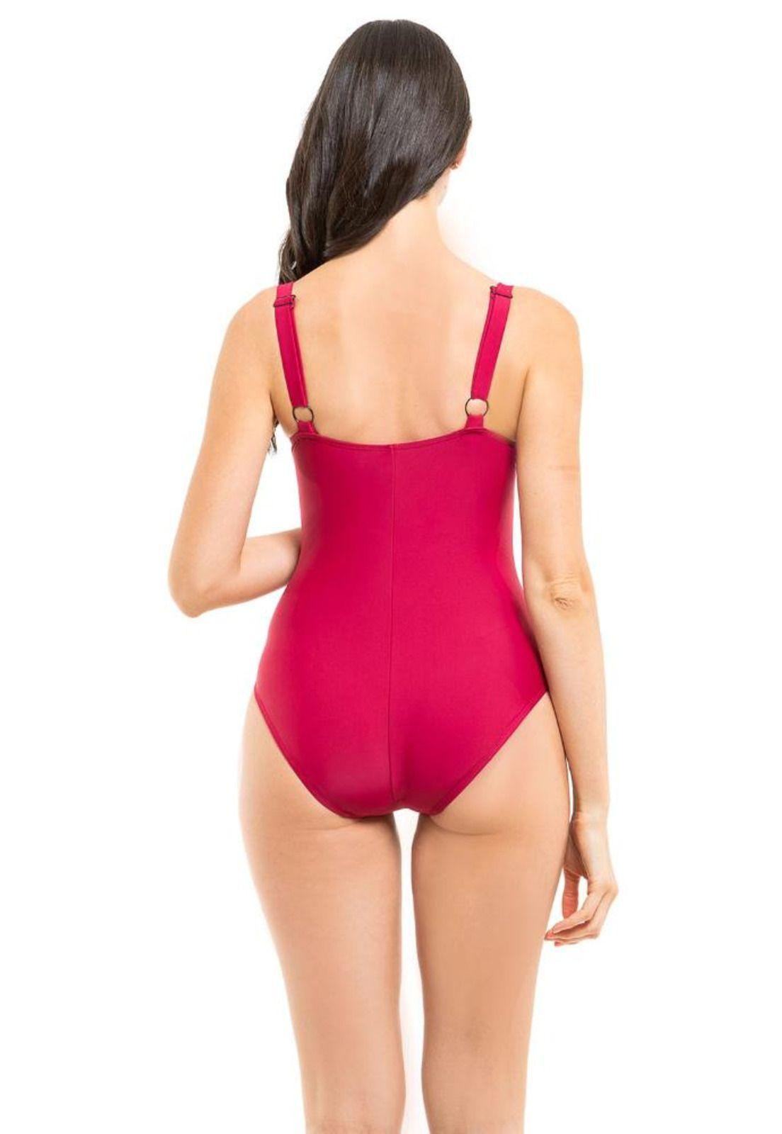 Traje de baño reductor básico rojo copa D-1