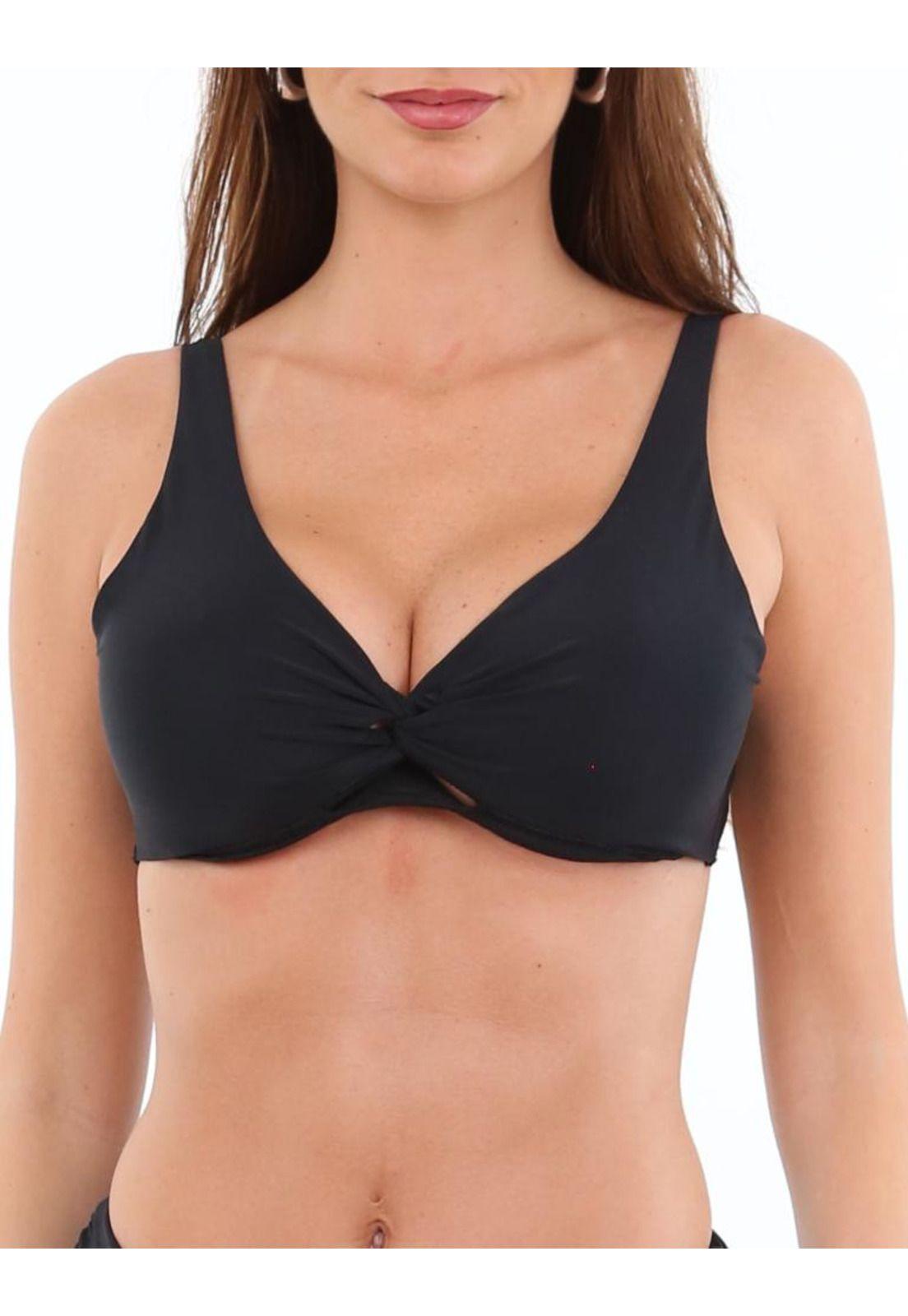 Bikini estilo sostén torcido negro copa C-0