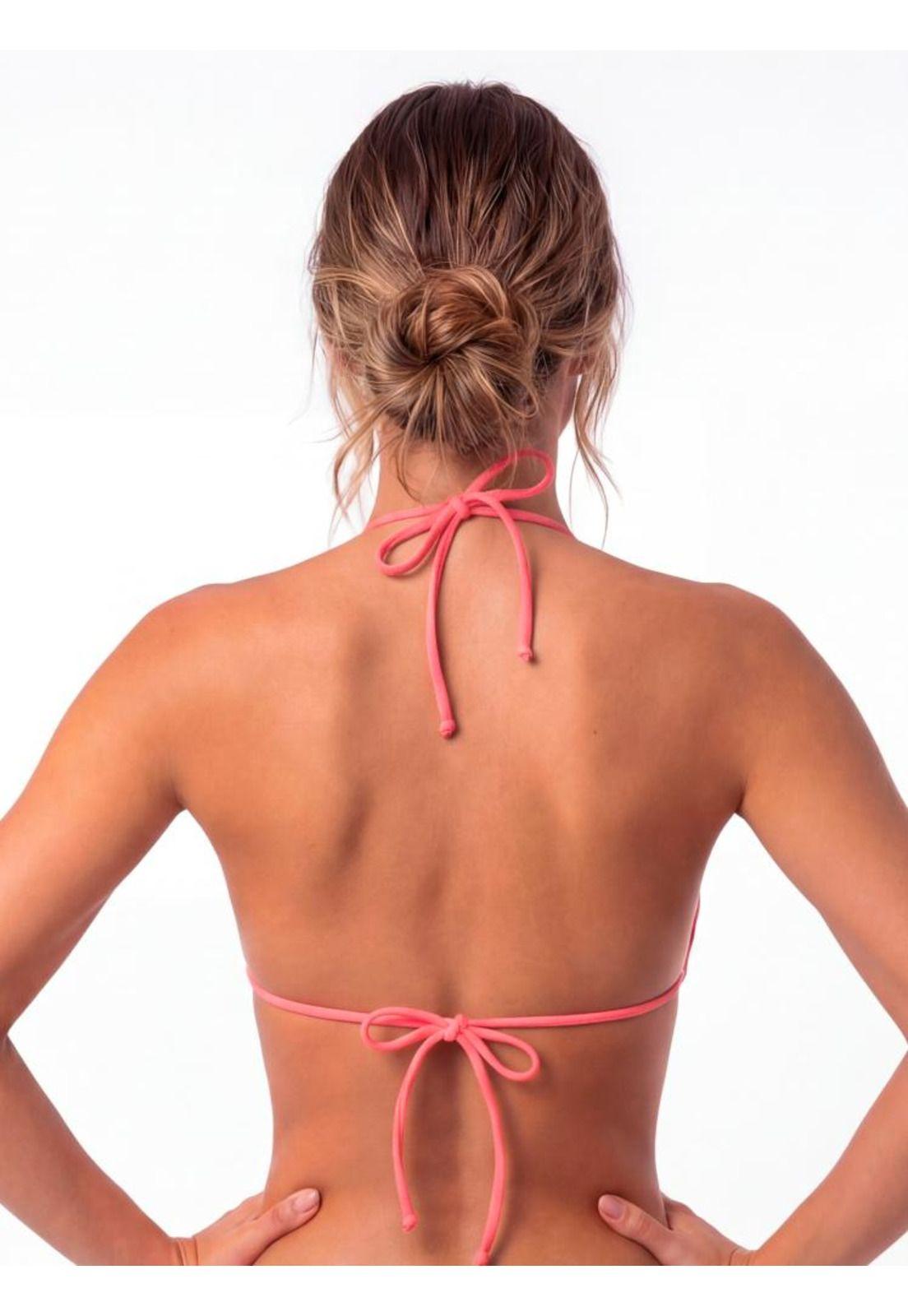 Bikini estilo triángulo clásico coral-1