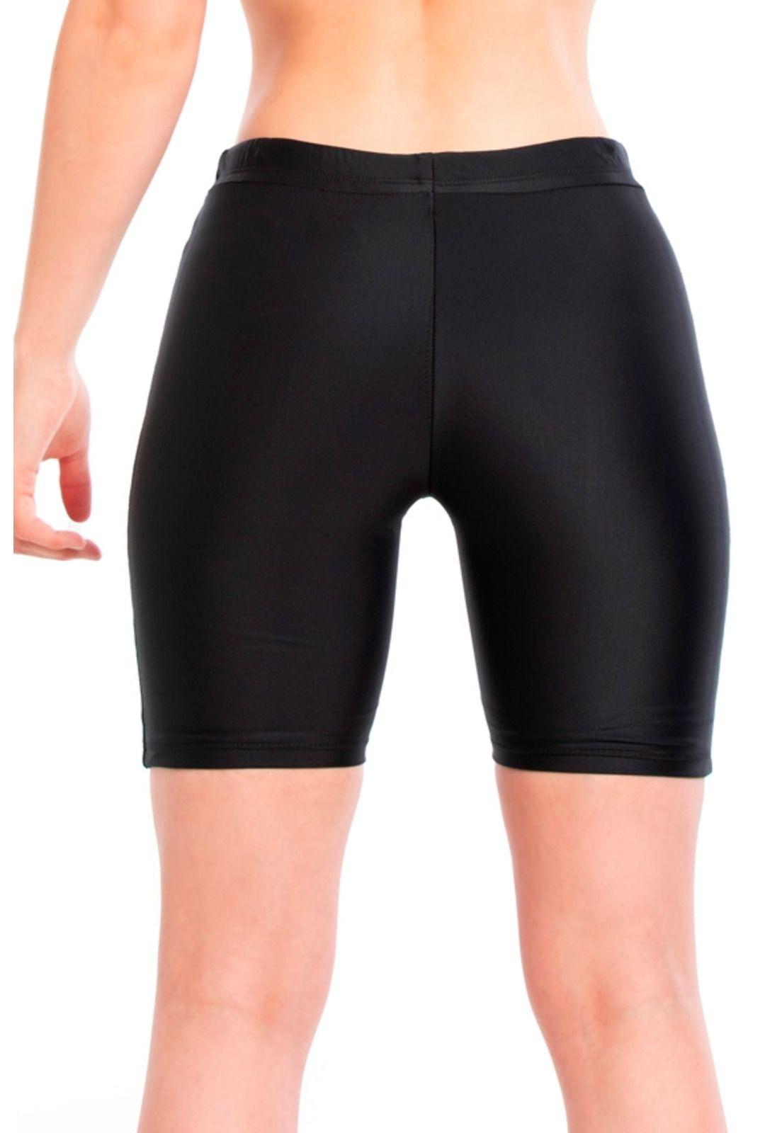 Short deportivo elasticado estampado negro-1