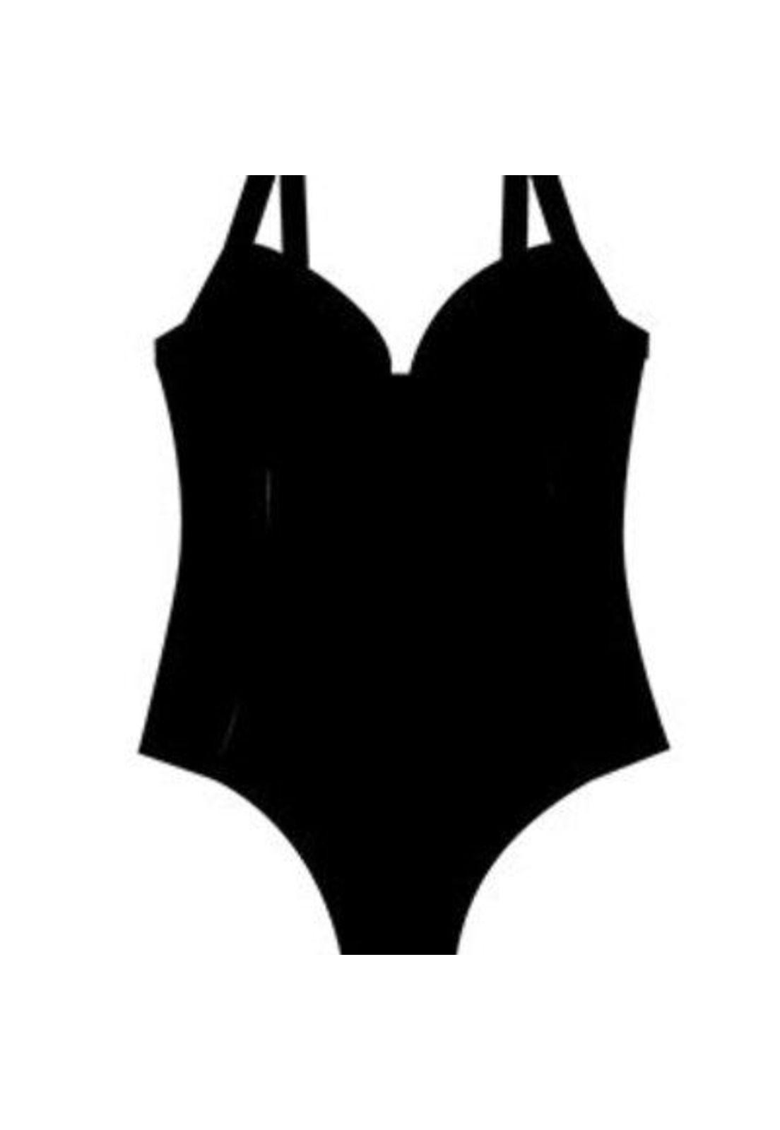 Traje de baño de una pieza rebajado negro-2