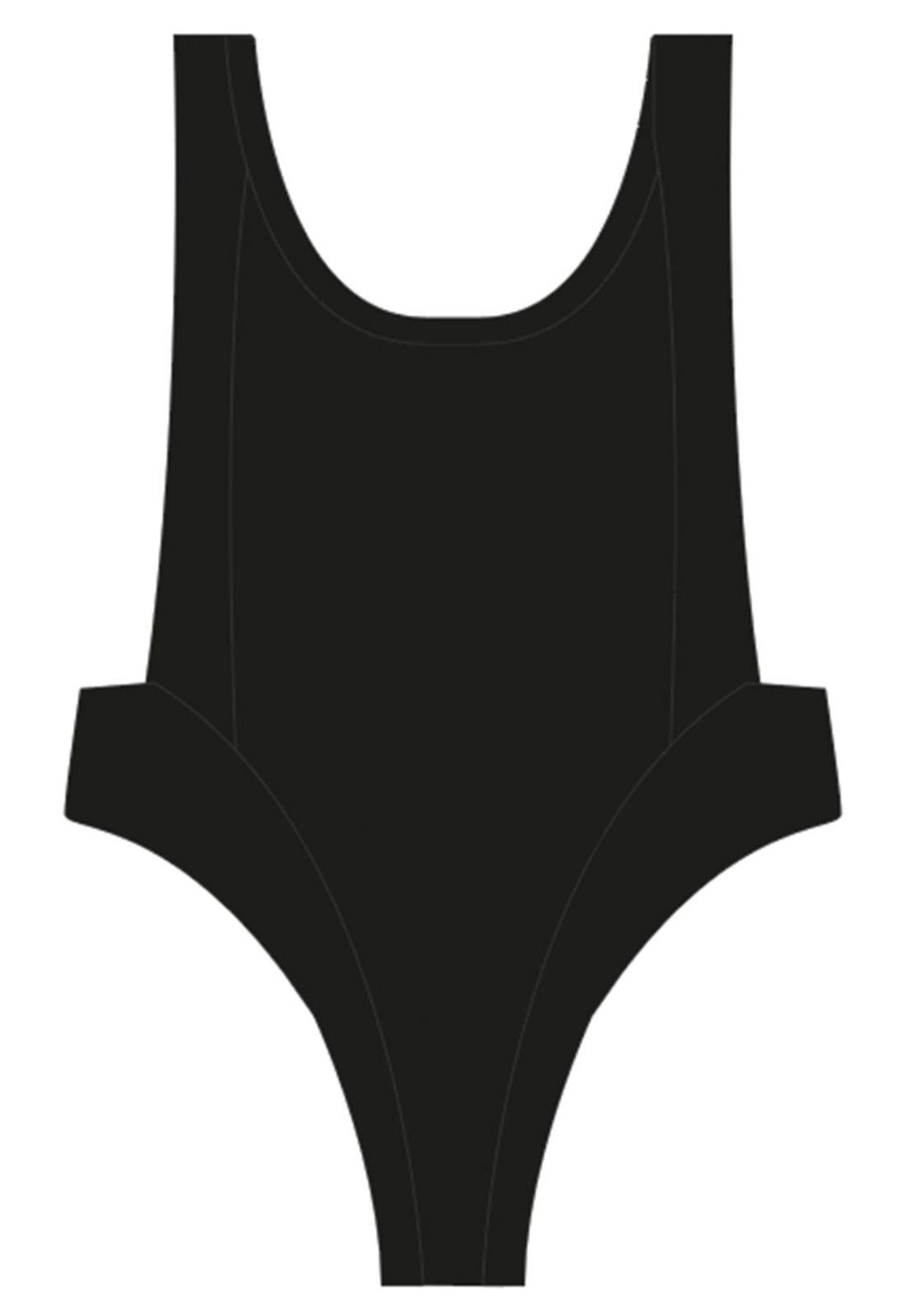 Traje de baño costados rebajados negro-0