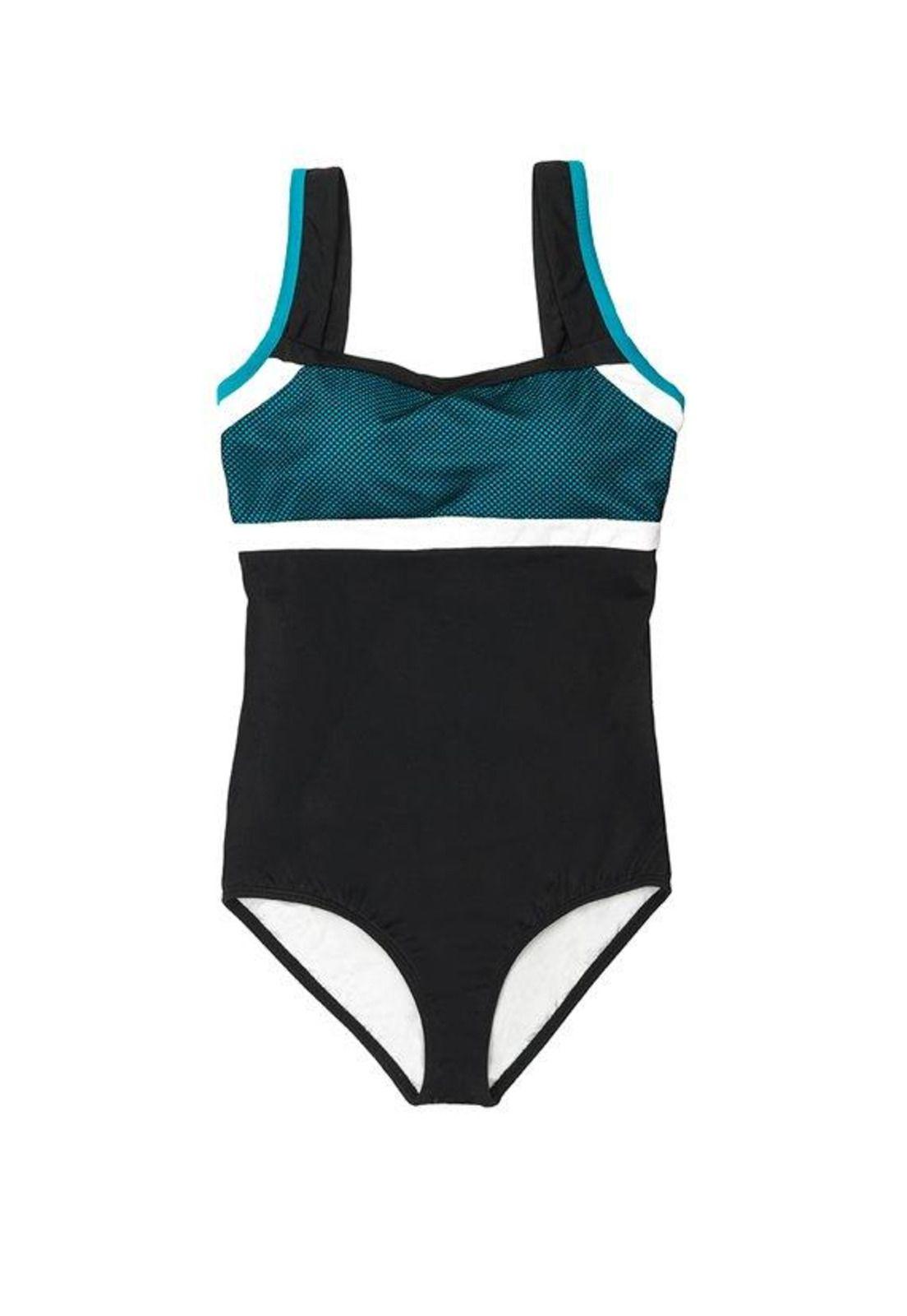 Traje de baño Deportivo copa grande turquesa-0