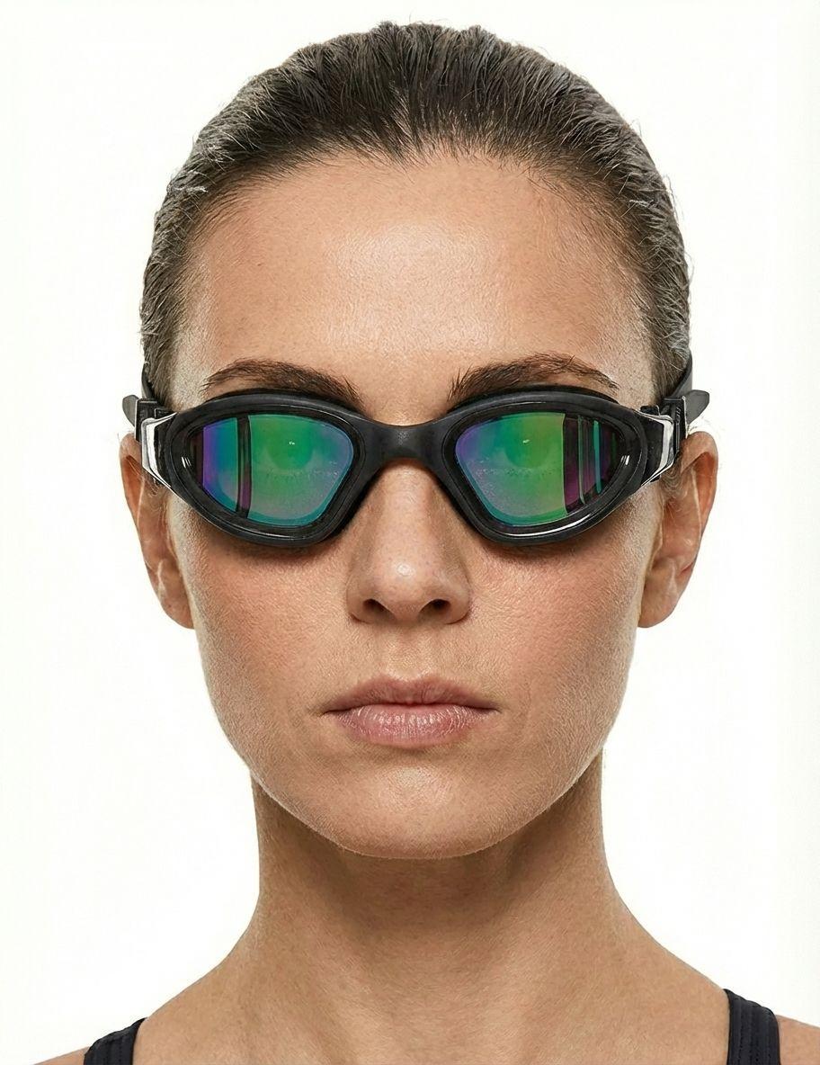 Lentes de natación espejados verde-2