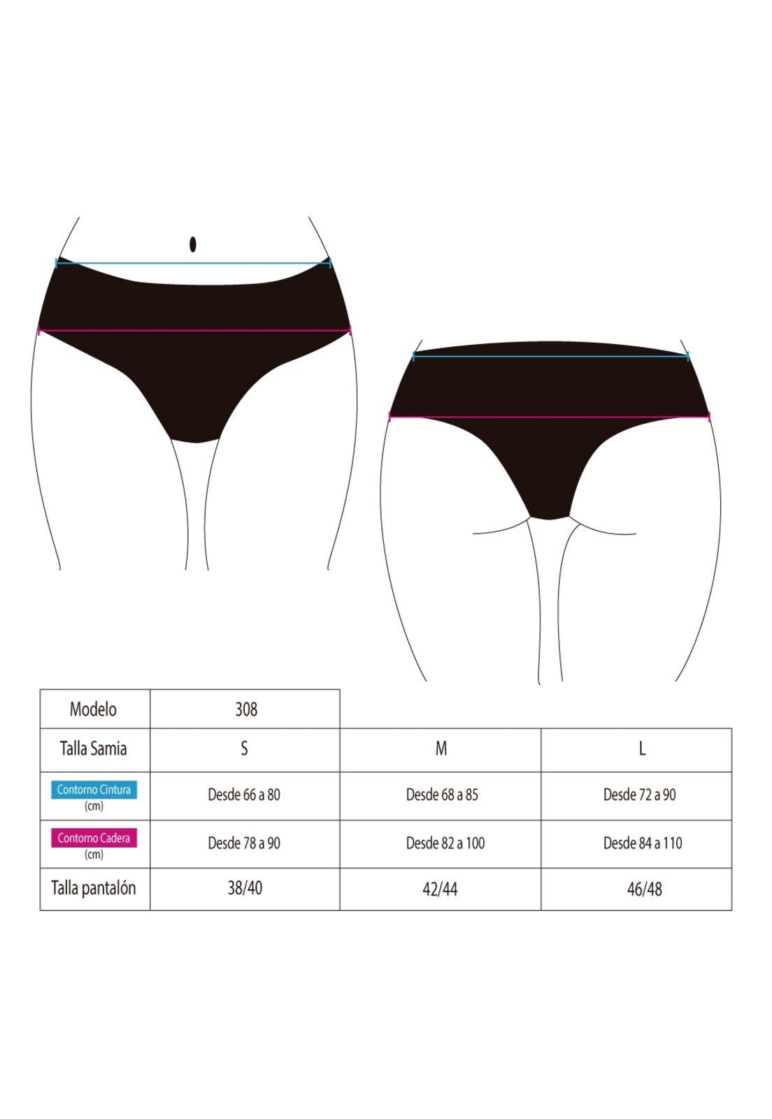 Bikini calzón hot pant tanga color negro-1