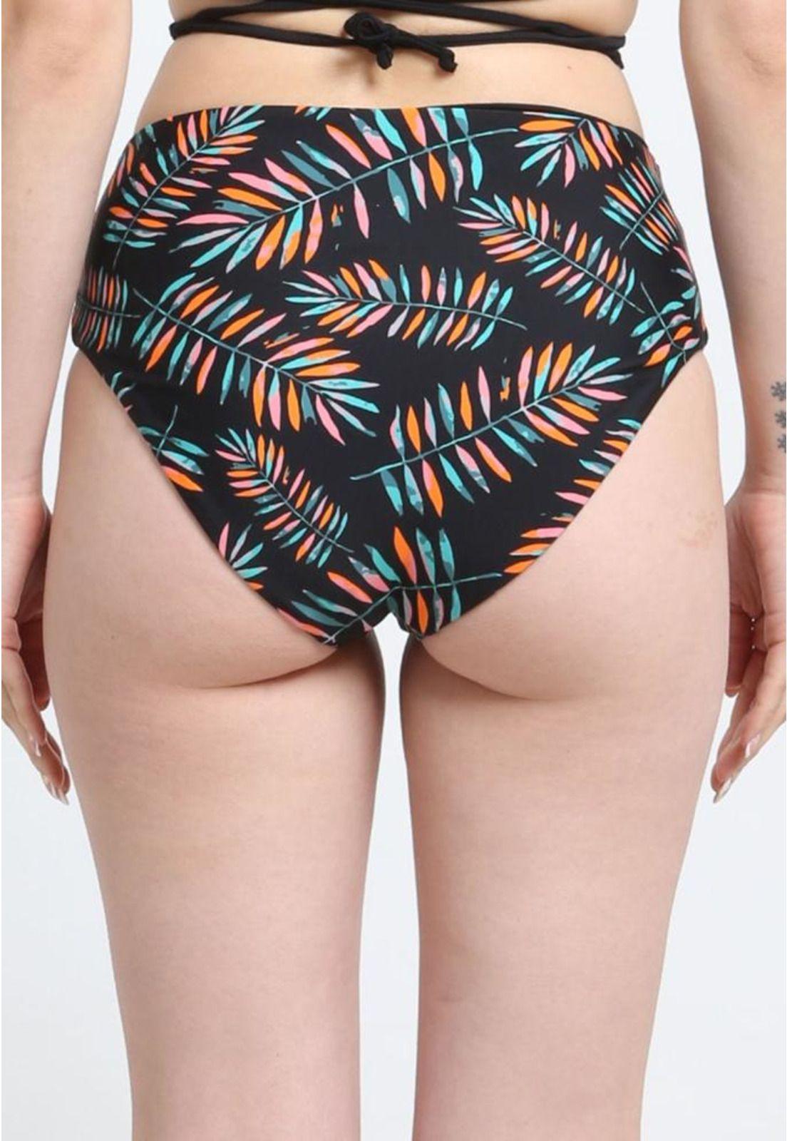Bikini calzón alto argolla estampado verde-1