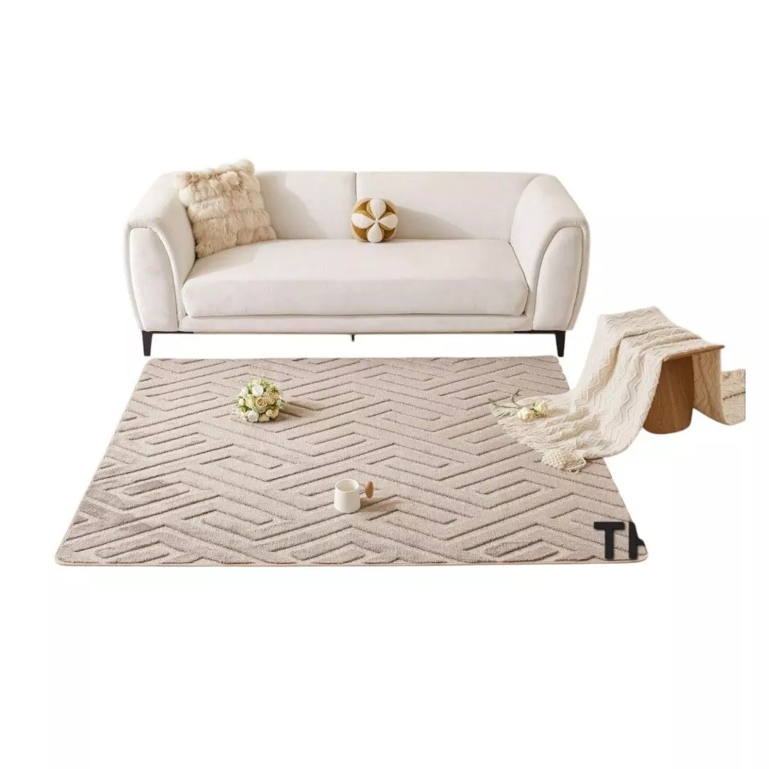 ALFOMBRA JACQUARD DE ALGODON 160X200CM CAQUI TF04-0
