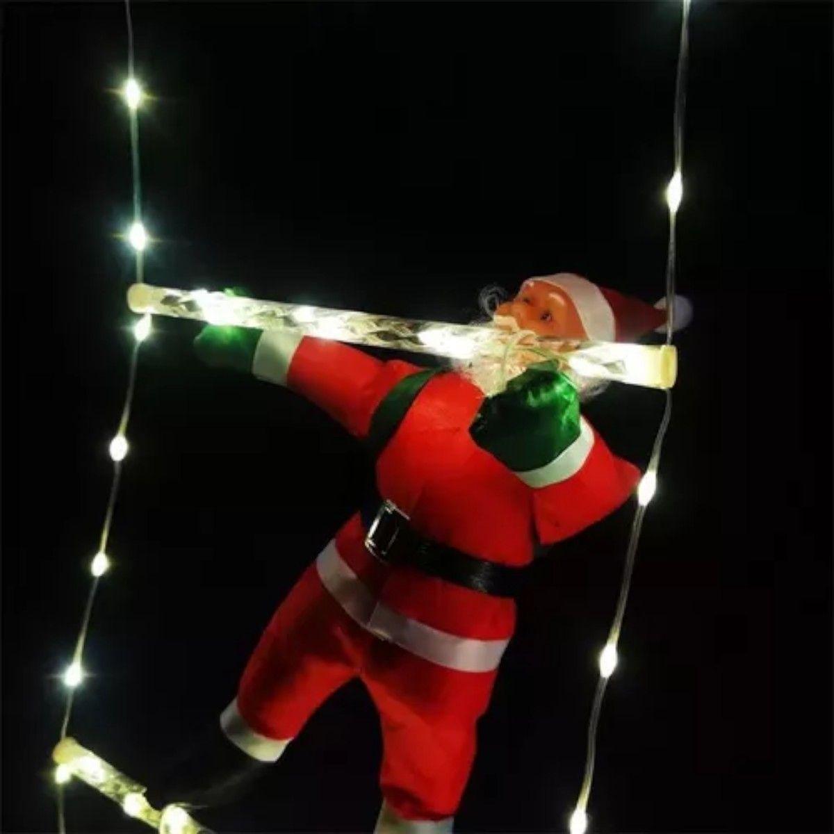 Cadena De Luces Multicolor Led De Papa Noel Escaleras-1