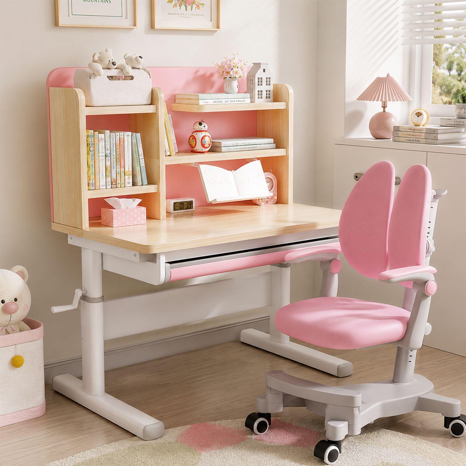Escritorio infantil ergonómico altura ajustable + tablero inclinable +Silla-2
