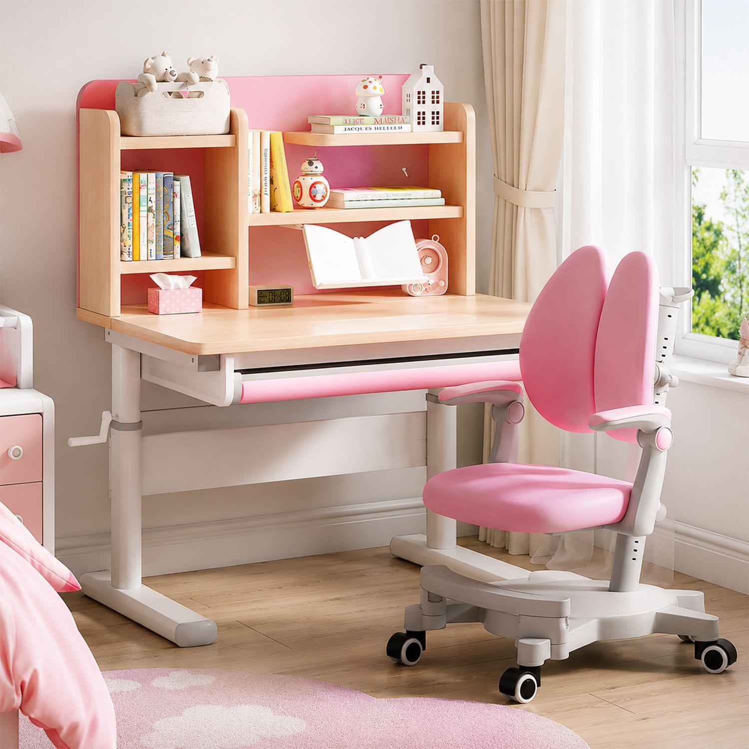 Escritorio infantil ergonómico altura ajustable + tablero inclinable +Silla-3