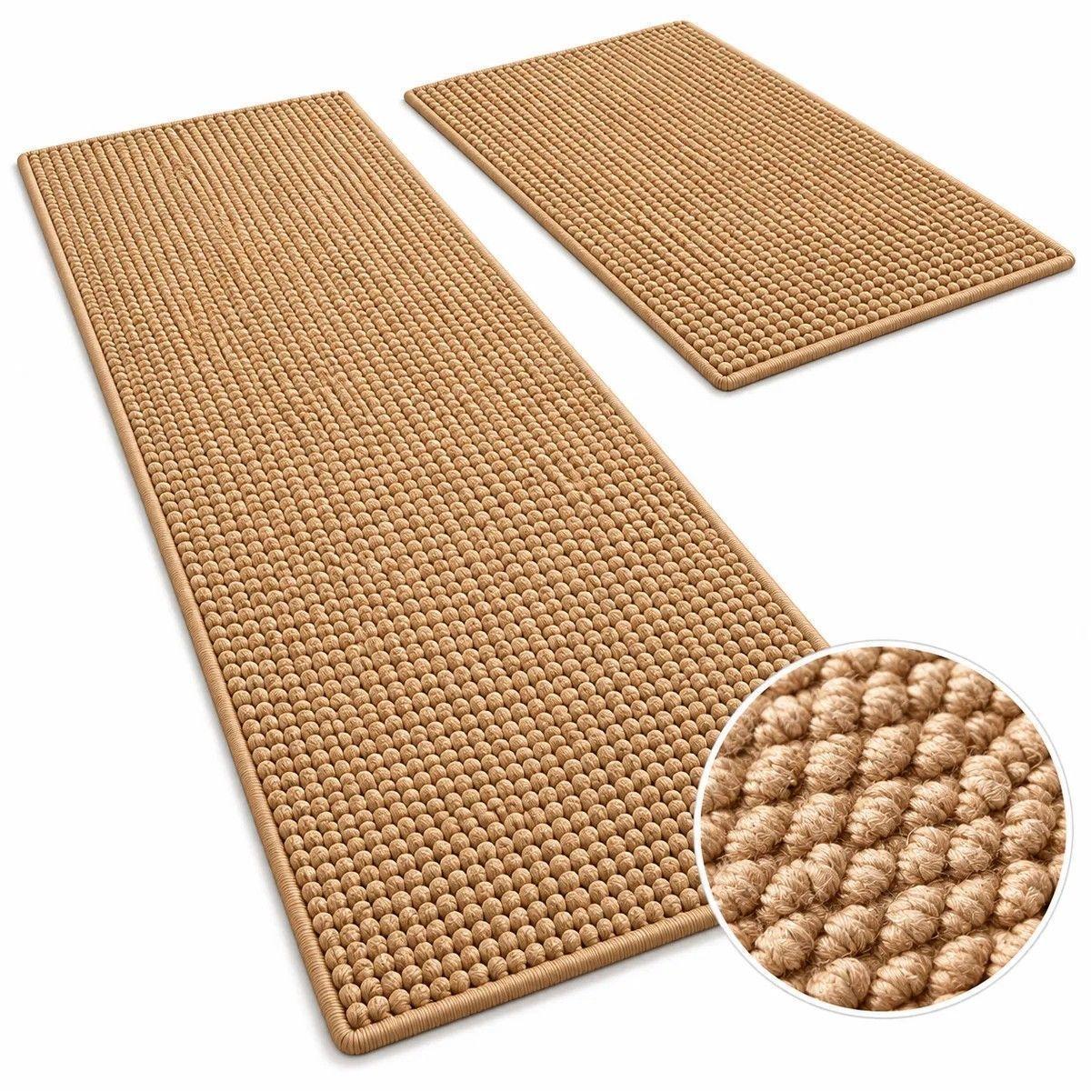 Set de 2 Alfombras para Cocina Sisal 40x60 40x120 cm-0