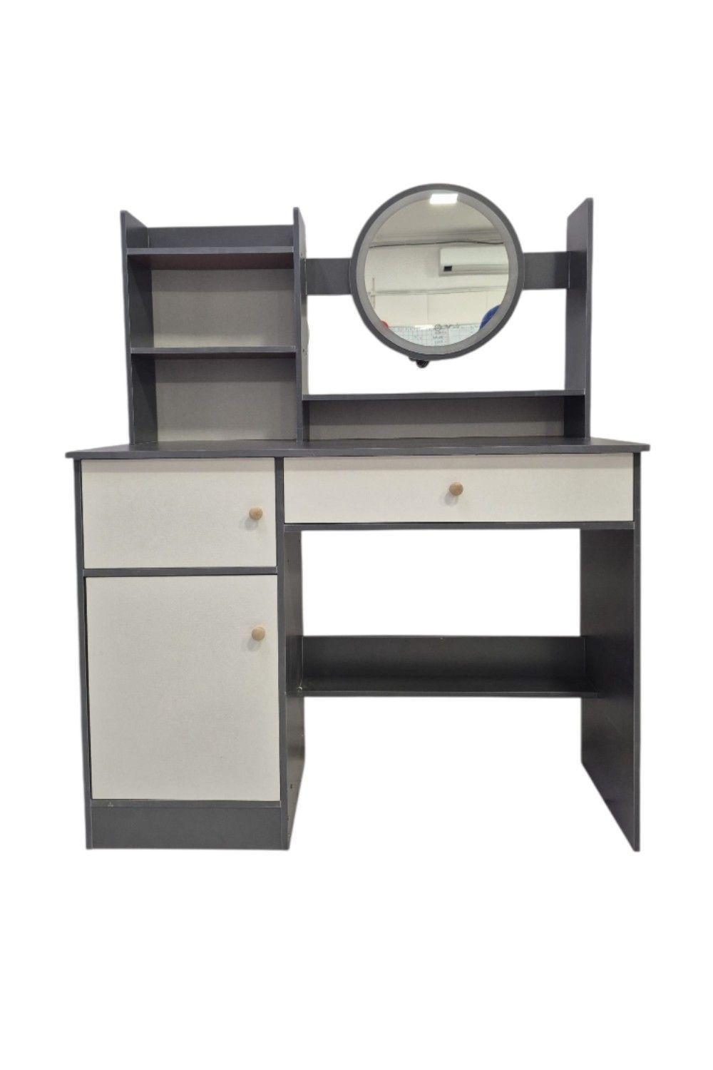 CÓMODA TOCADOR MODERNO Negro CON 3 AJUSTES DE BRILLO-0