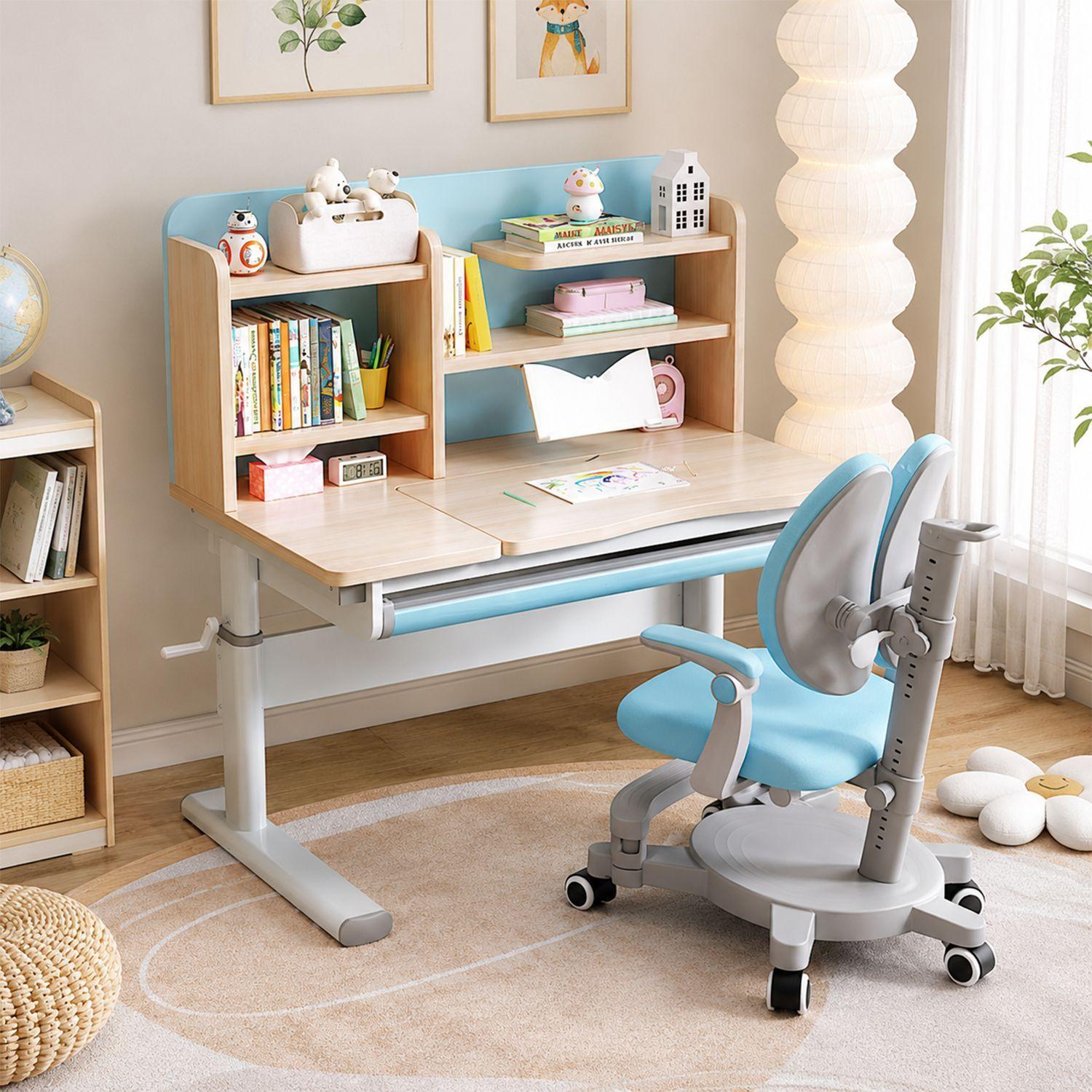 Escritorio infantil ergonómico altura ajustable + tablero inclinable +Silla-2