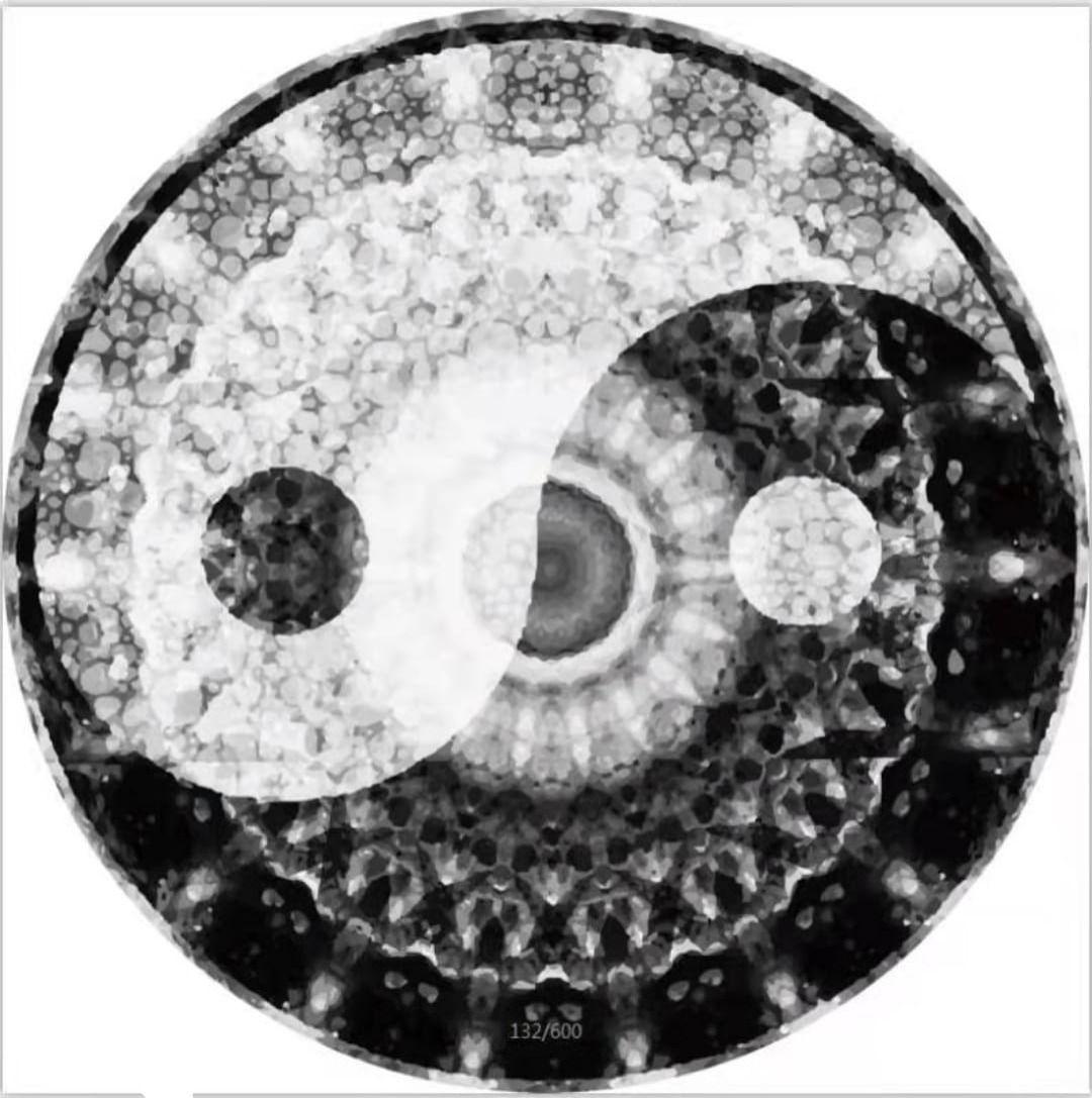 Toalla de Playa Redonda con Flecos Ying Yang-0