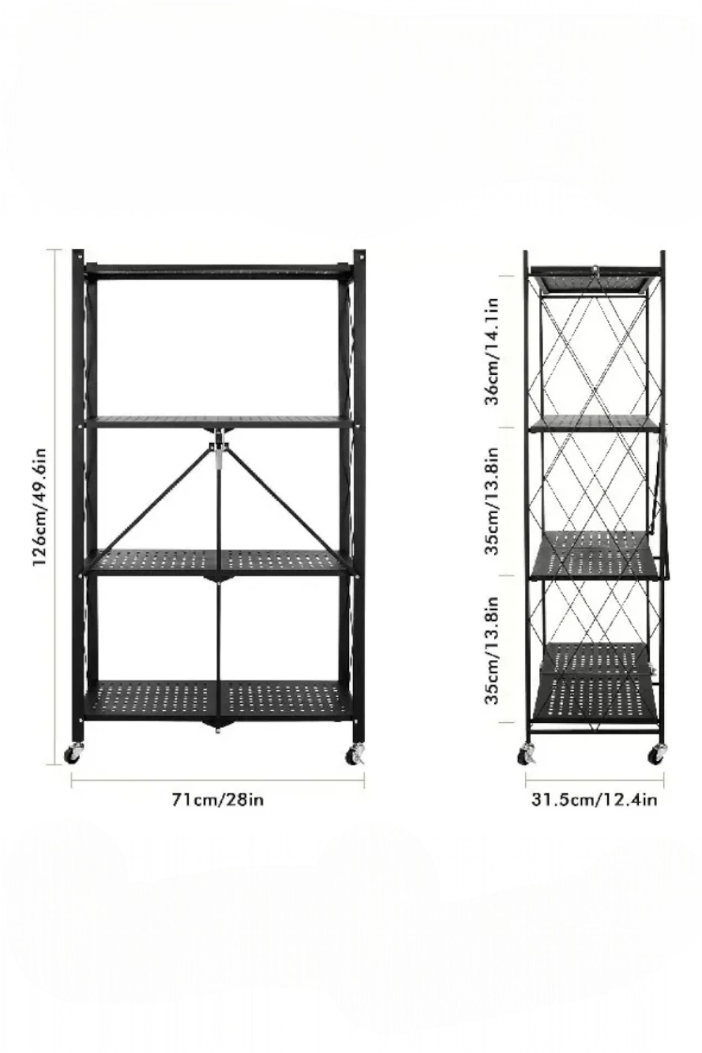 Estante Organizador Plegable Metálico Multiuso 4 Niveles-2